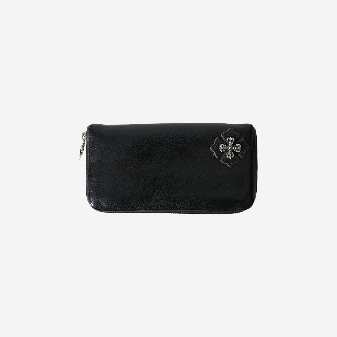 Hansroom Chrome Hearts Filigree Plus Round Zipper Leather Wallet Black 상세 이미지 1