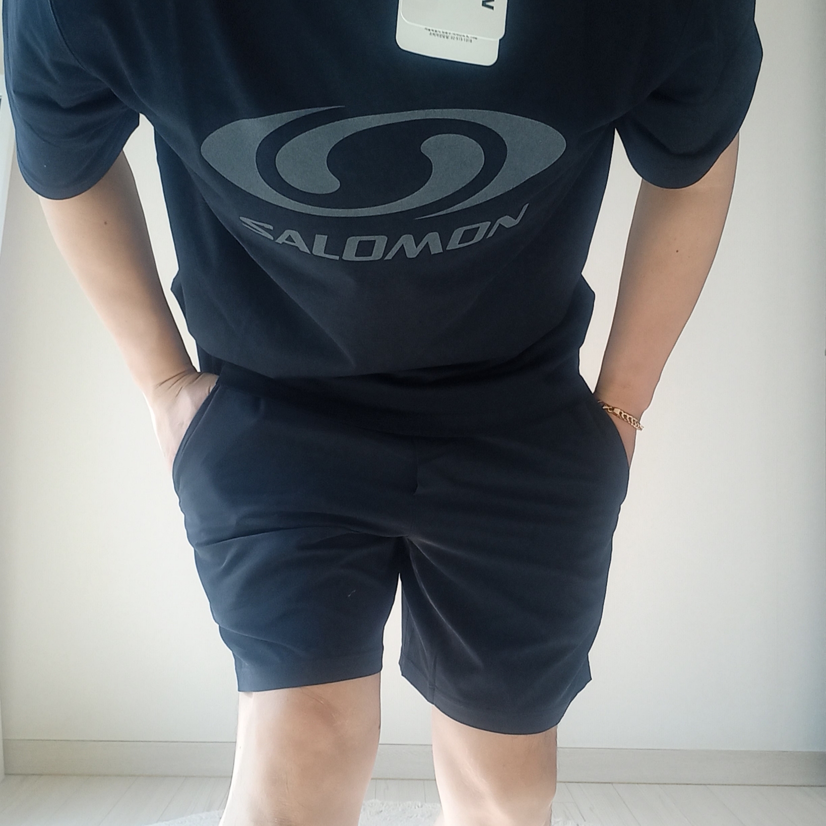 Salomon Link Short Sleeve T-Shirt Black 착용 스타일 - 4