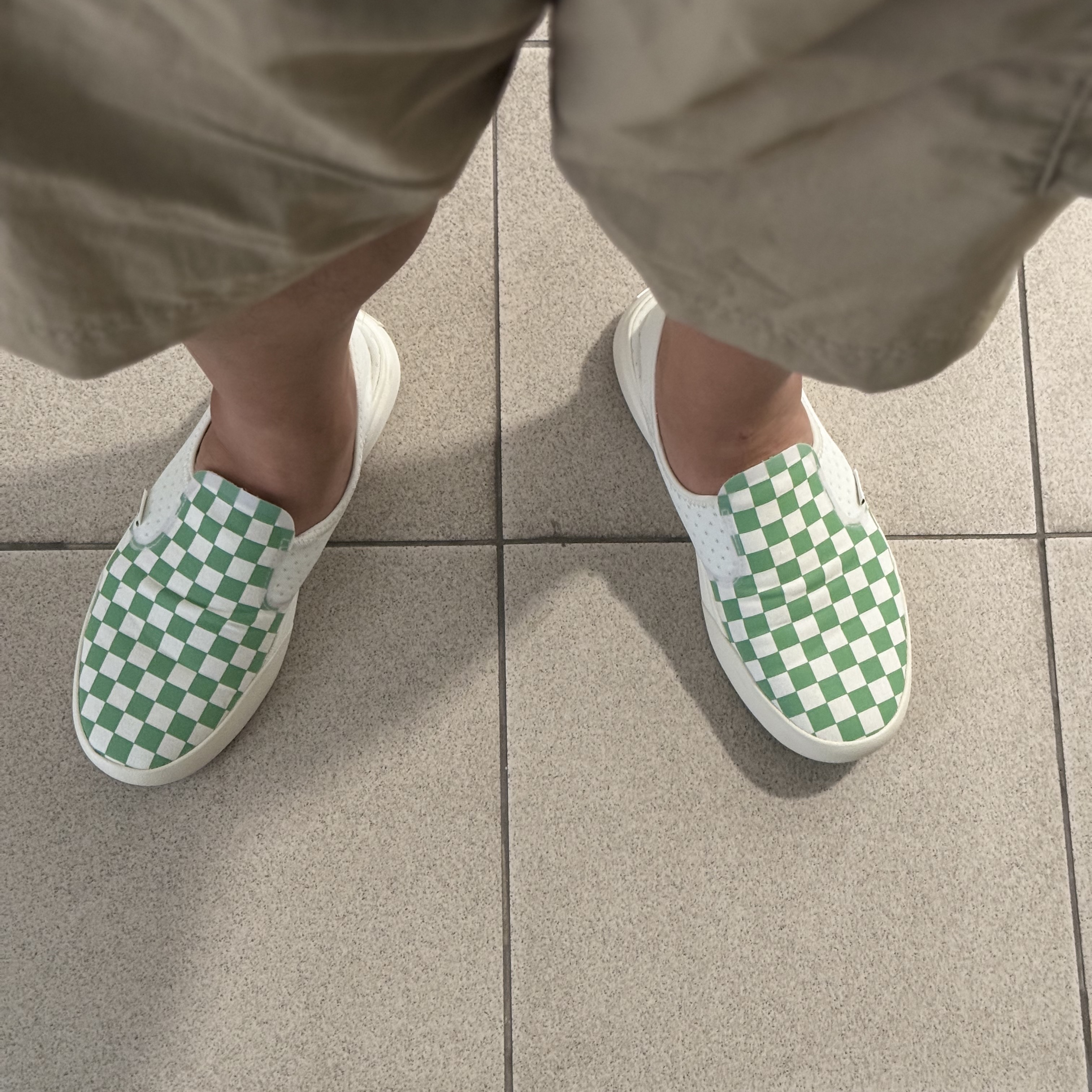 Vans ComfyCush One Checkerboard Green, Birkenstock Boston Soft Footbed Taupe - Regular 착용 스타일 - 3