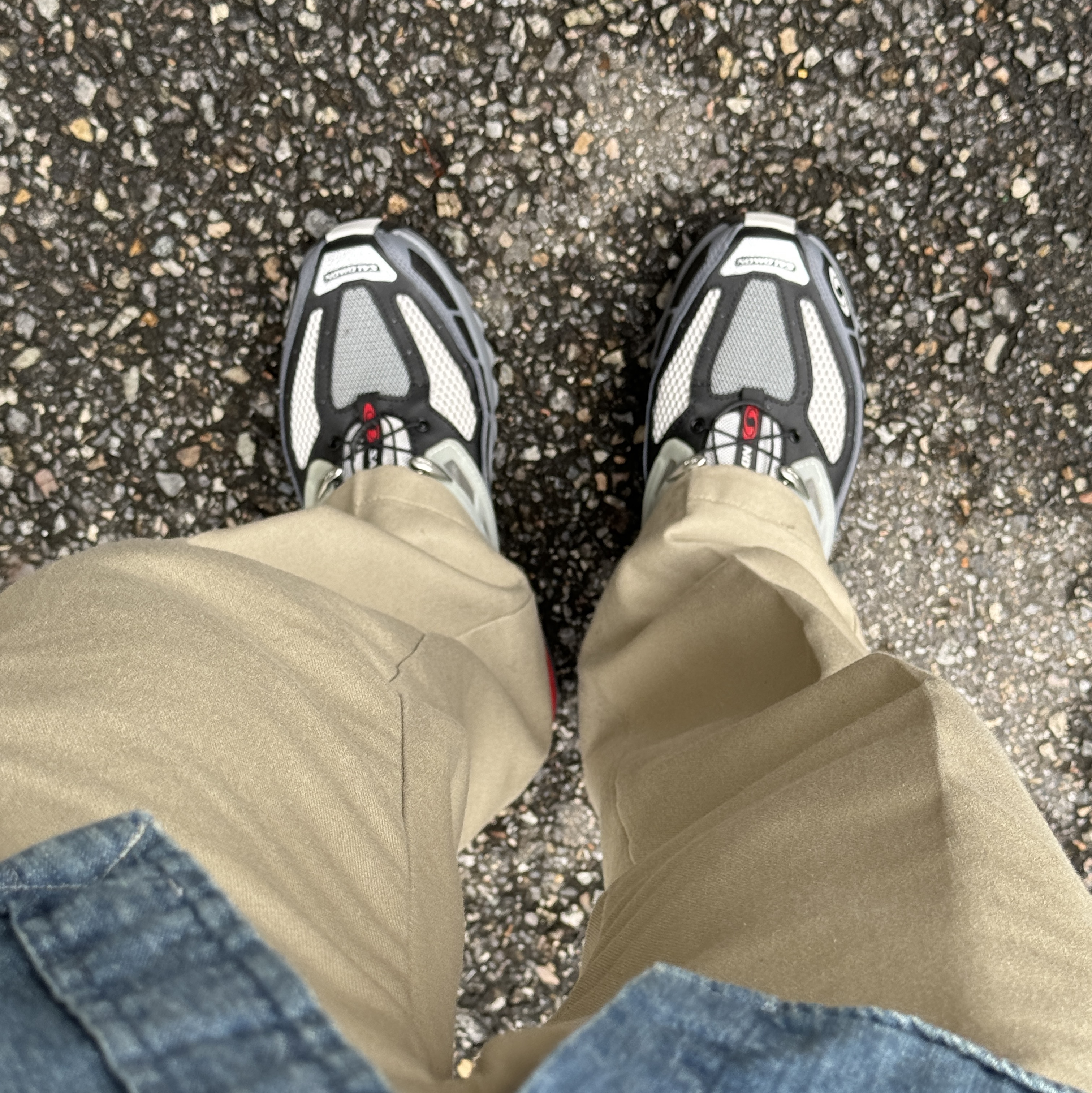Salomon ACS Pro ADV Lunar Rock Goji 착용 스타일