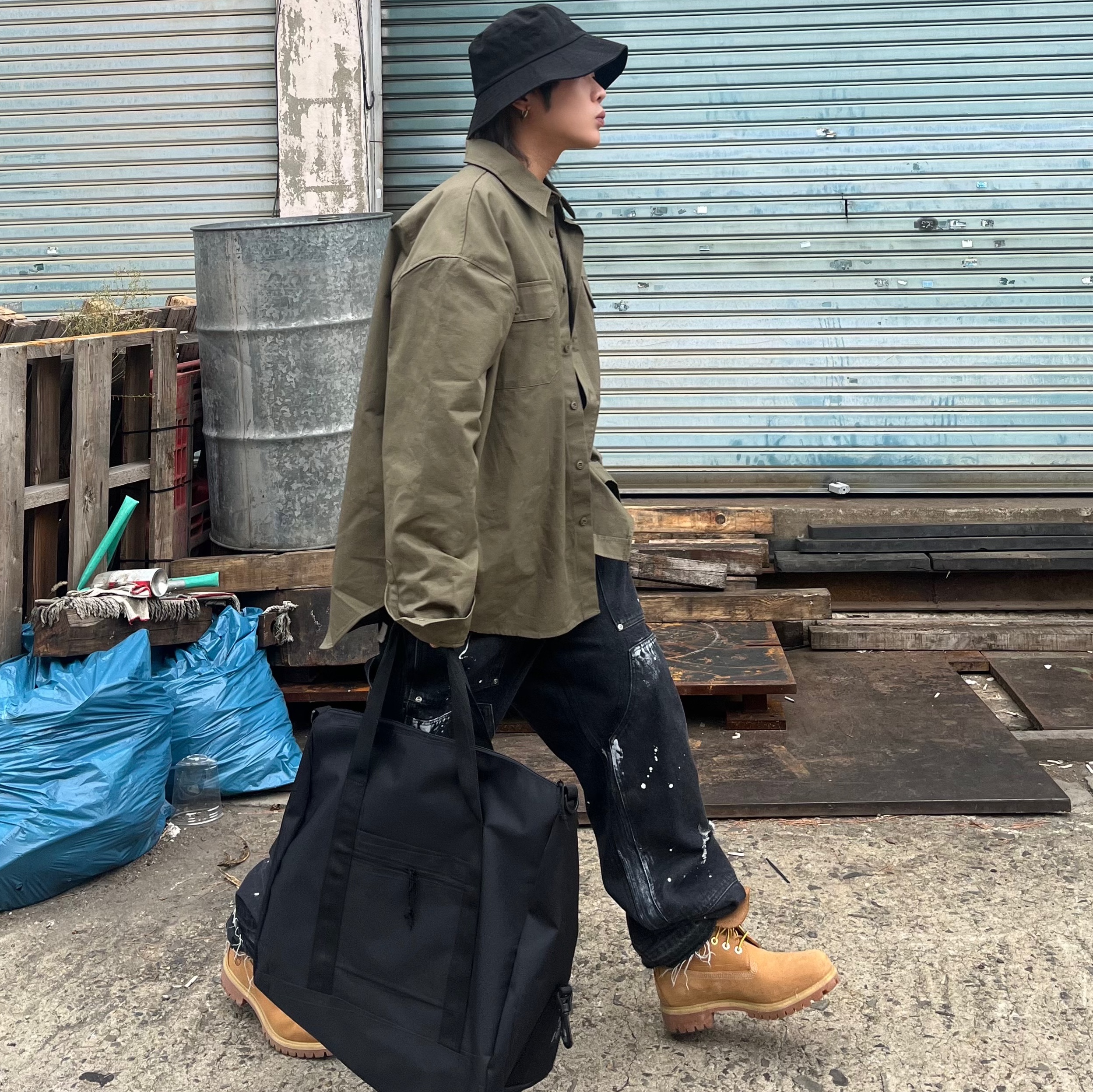 Wapworks Work Double Knee Carpenter Pants, Timberland Premium 6 inch Waterproof Boot Wheat Nubuck - Wide 착용 스타일 - 2