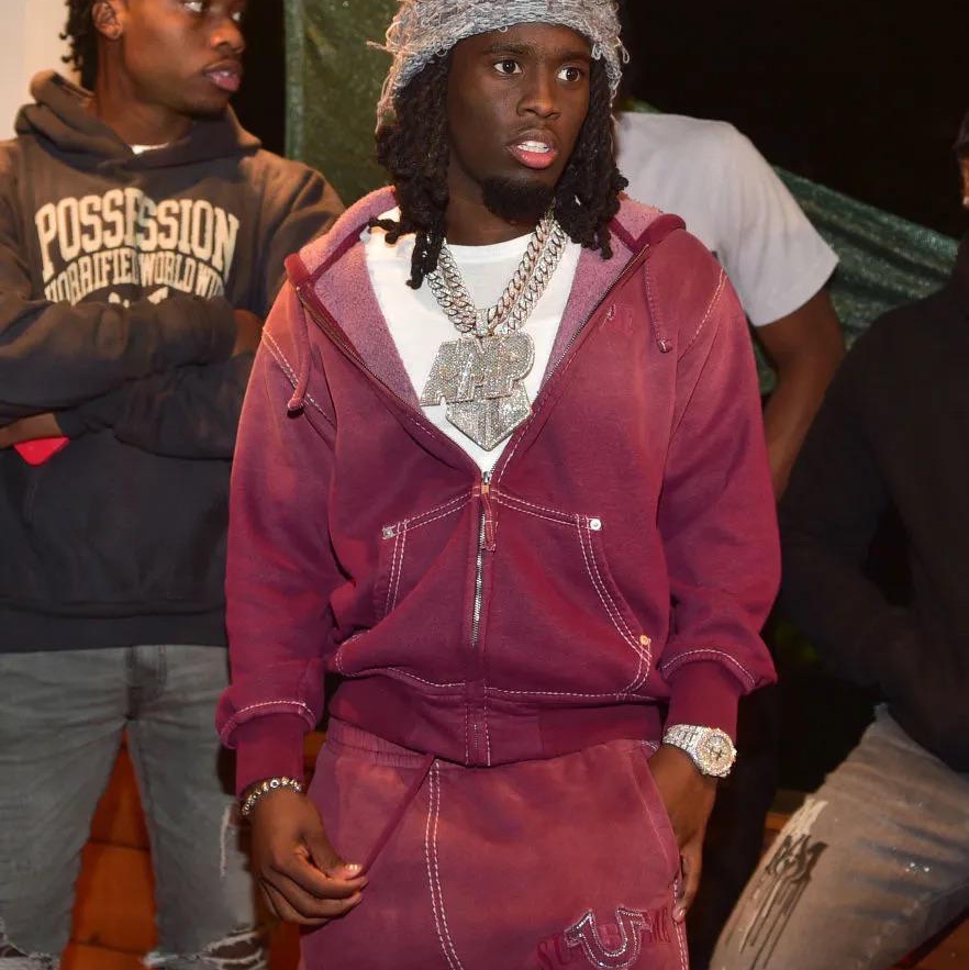 Supreme x True Religion Zip Up Hooded Sweatshirt Eggplant - 22FW, Supreme x True Religion Sweatpants Eggplant - 22FW 착용 스타일