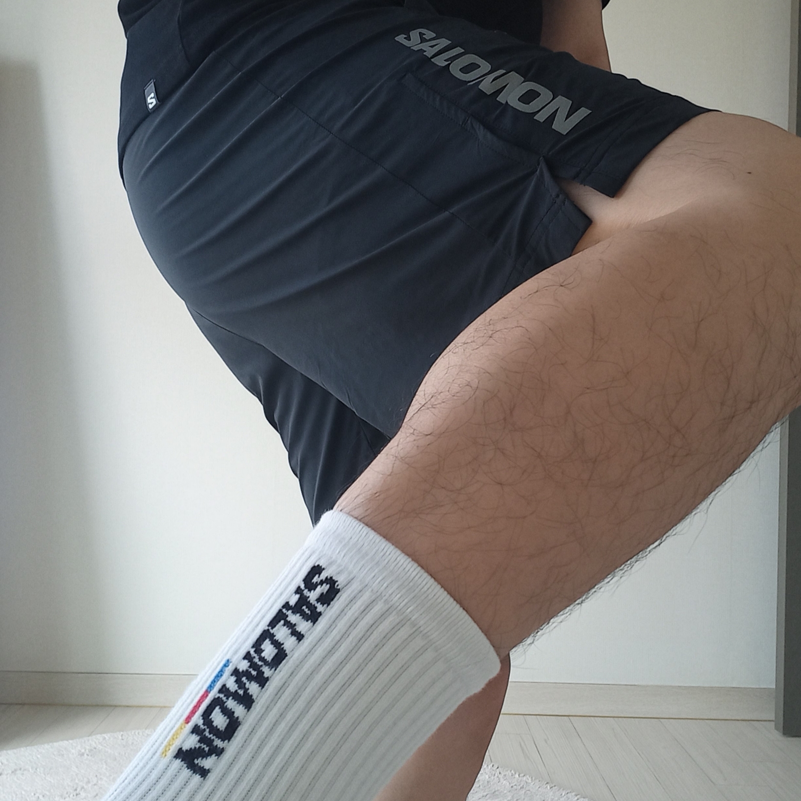 Salomon Link Short Sleeve T-Shirt Black 착용 스타일 - 2