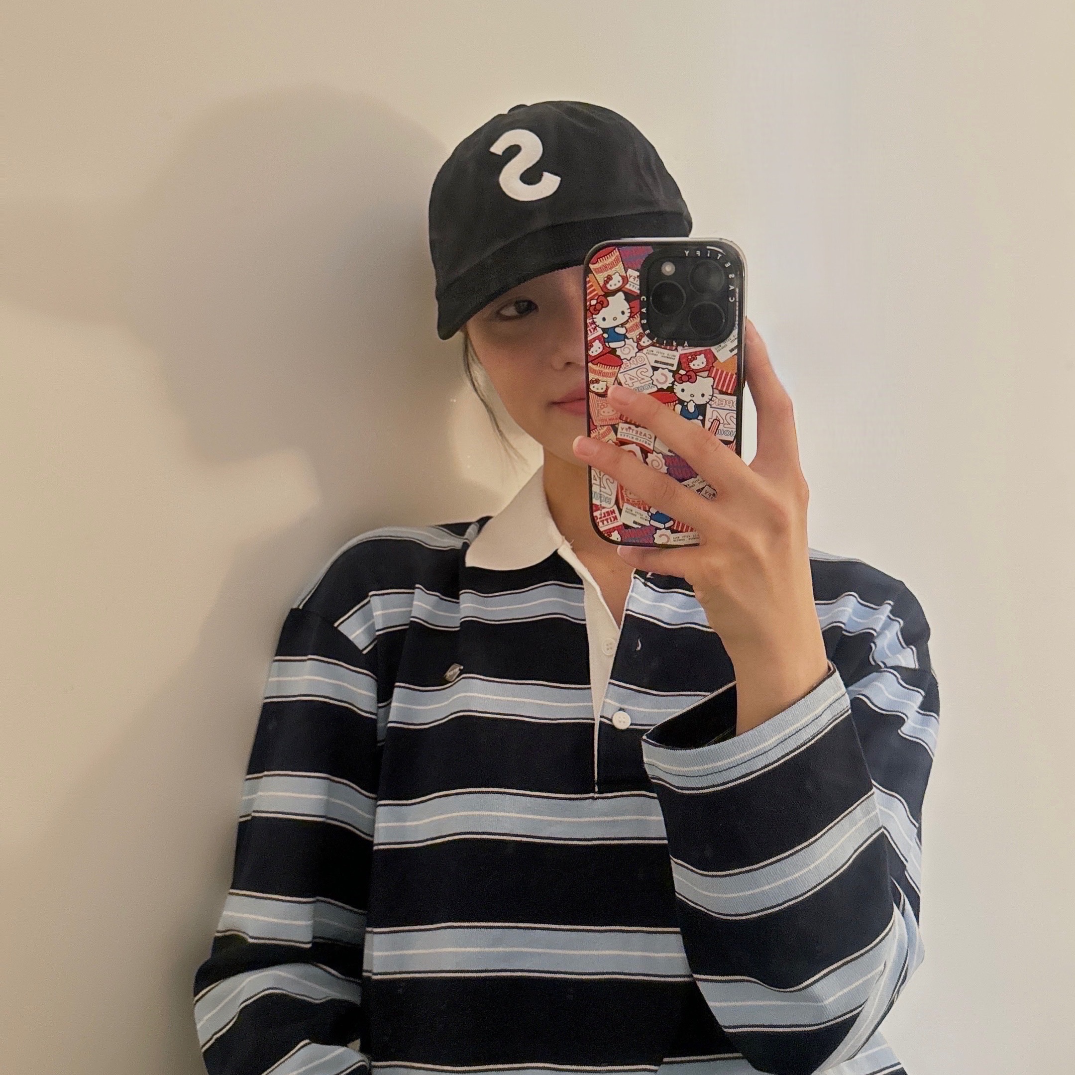 Supreme 2-Tone S Logo 6-Panel Black - 24SS 착용 스타일