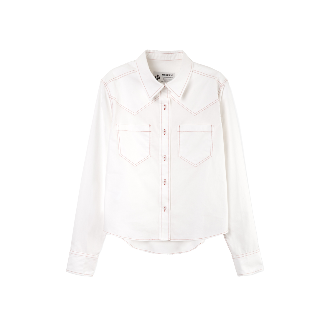 Heretic Western Solid Shirt White 상세 이미지 1