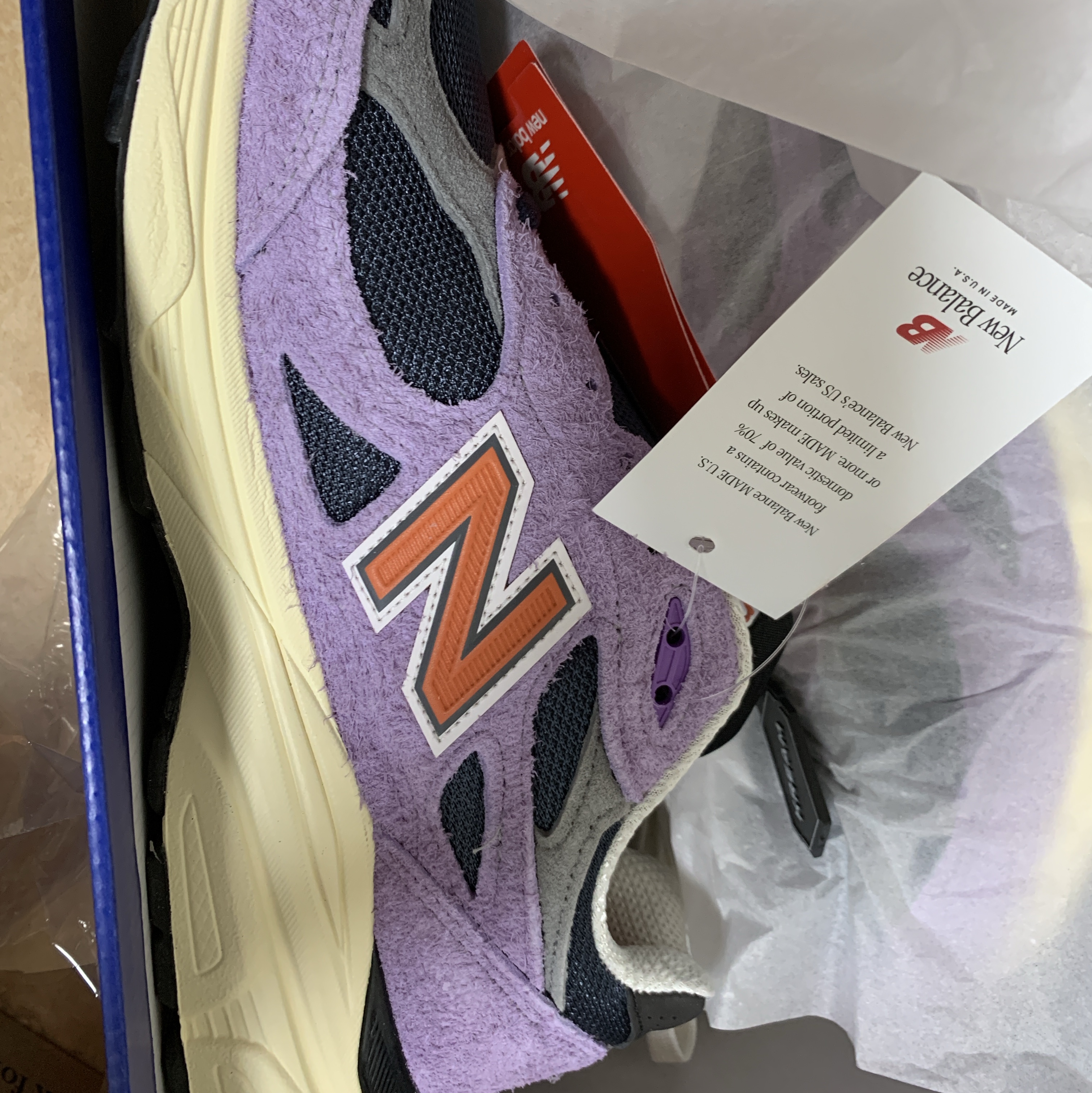 New Balance 990v3 Made in USA Raw Amethyst 착용 스타일