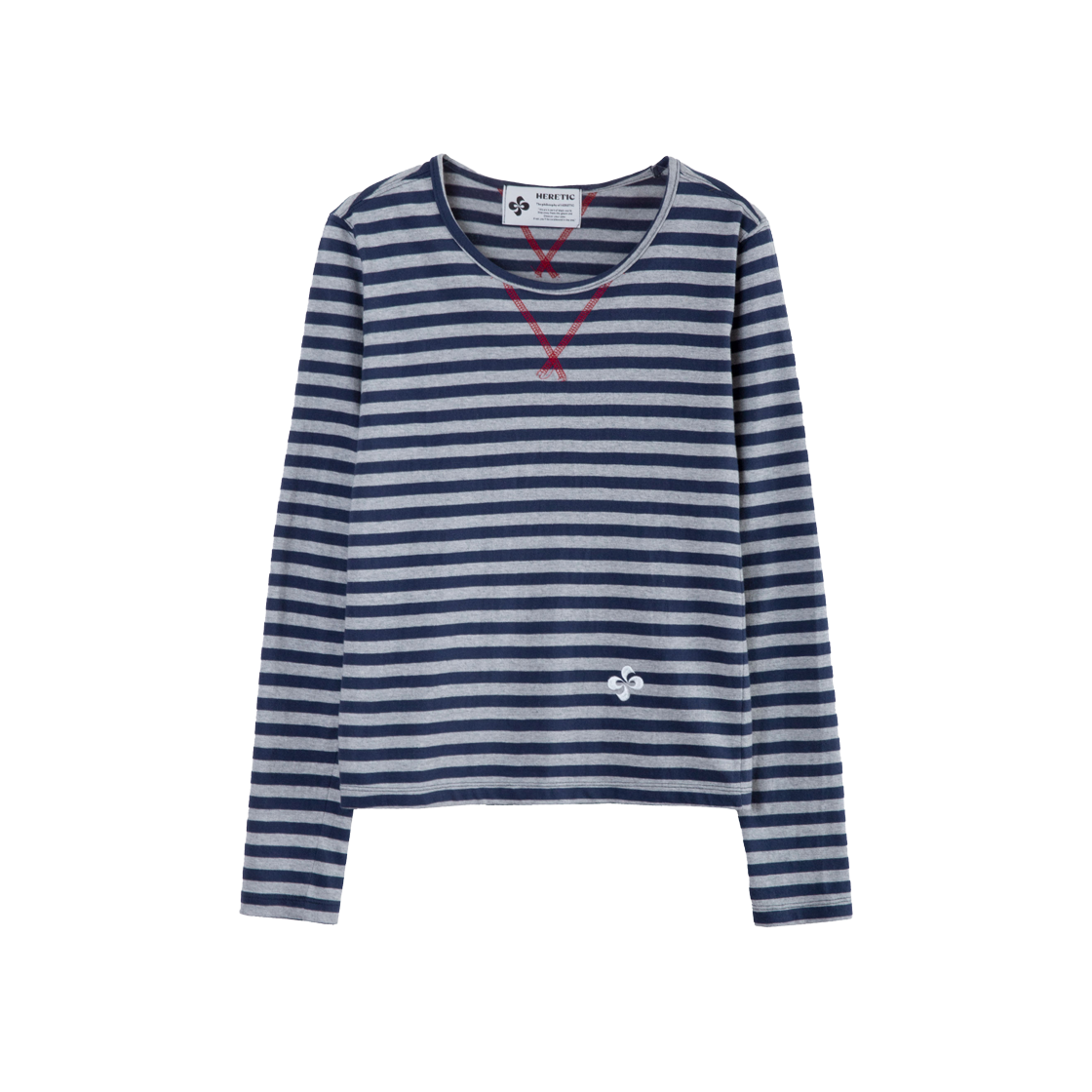 Heretic Stripe Long Sleeve T-Shirt Navy 상세 이미지 1