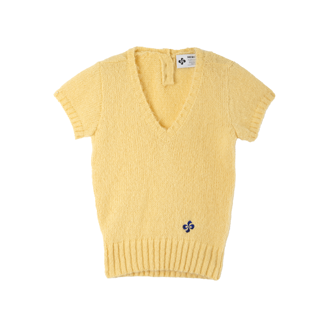 Heretic Button V-Neck Knit Yellow 상세 이미지 1