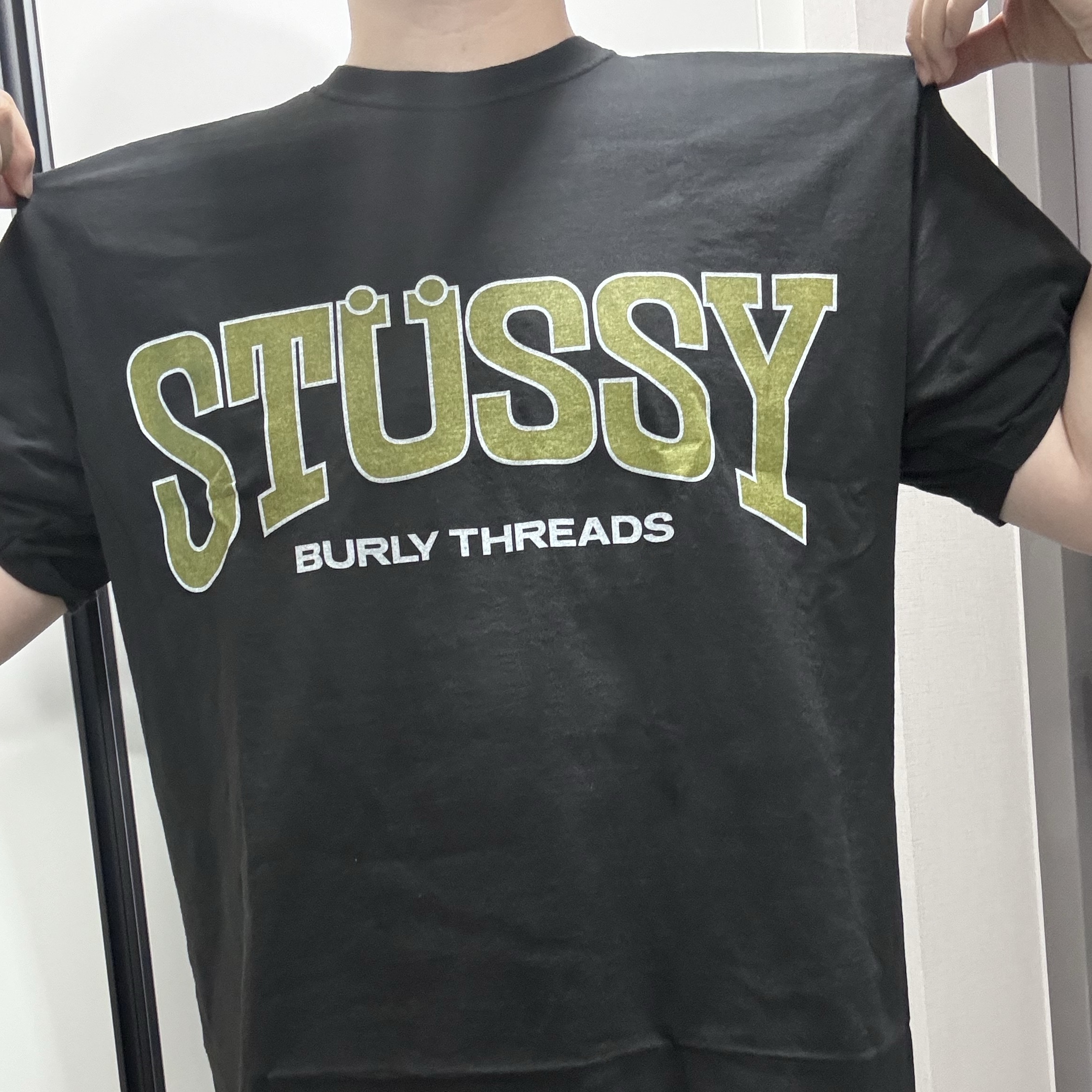 Stussy Burly Threads Pigment Dyed T-Shirt Black 착용 스타일