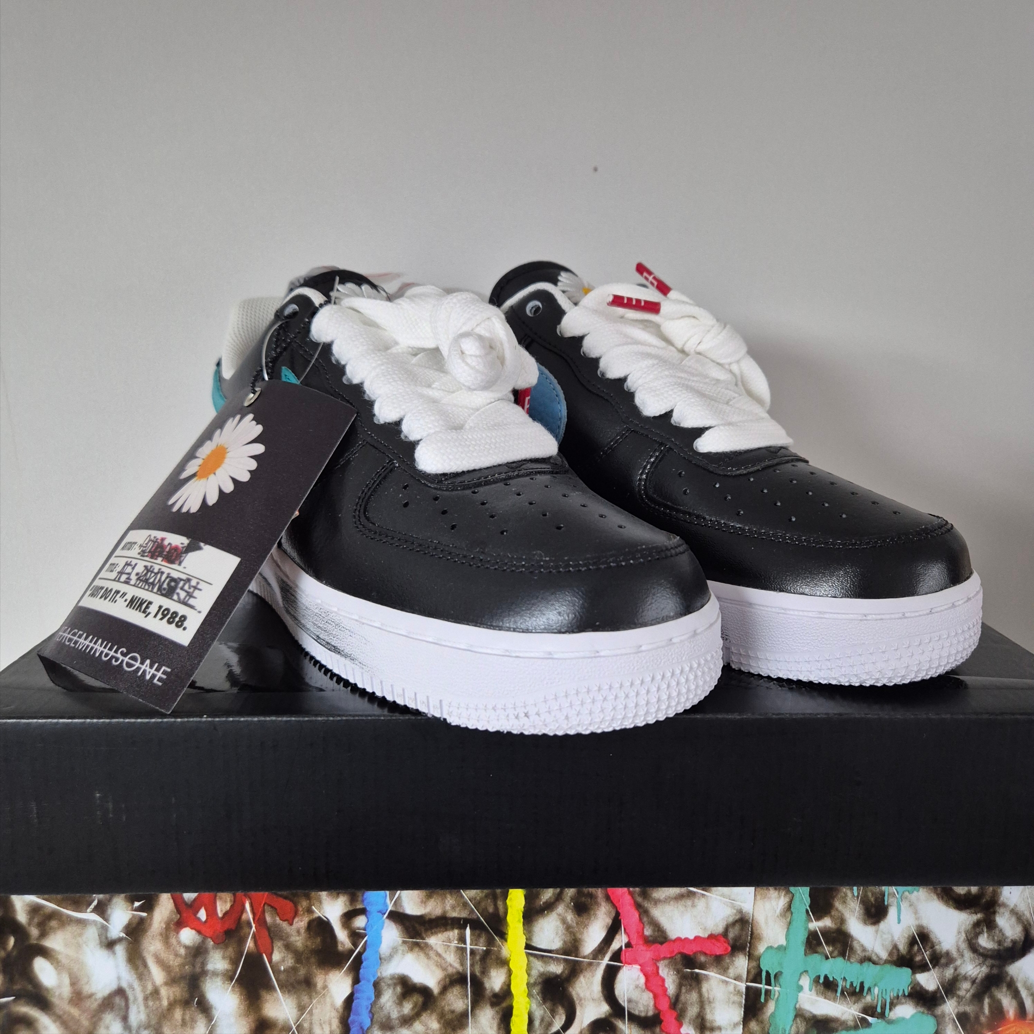 Nike x Peaceminusone Air Force 1 Low Para-Noise 3.0 Black and Multicolor 착용 스타일 - 1