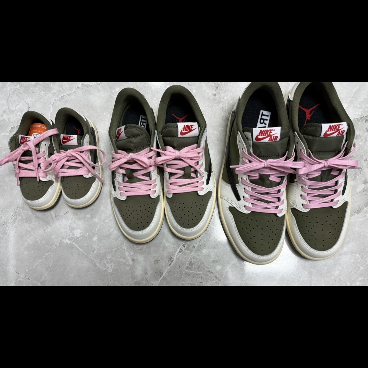 Jordan 1 x Travis Scott Retro Low OG SP Reverse Olive, (PS) Jordan 1 x Travis Scott Retro Low OG SP Reverse Olive 착용 스타일 - 2