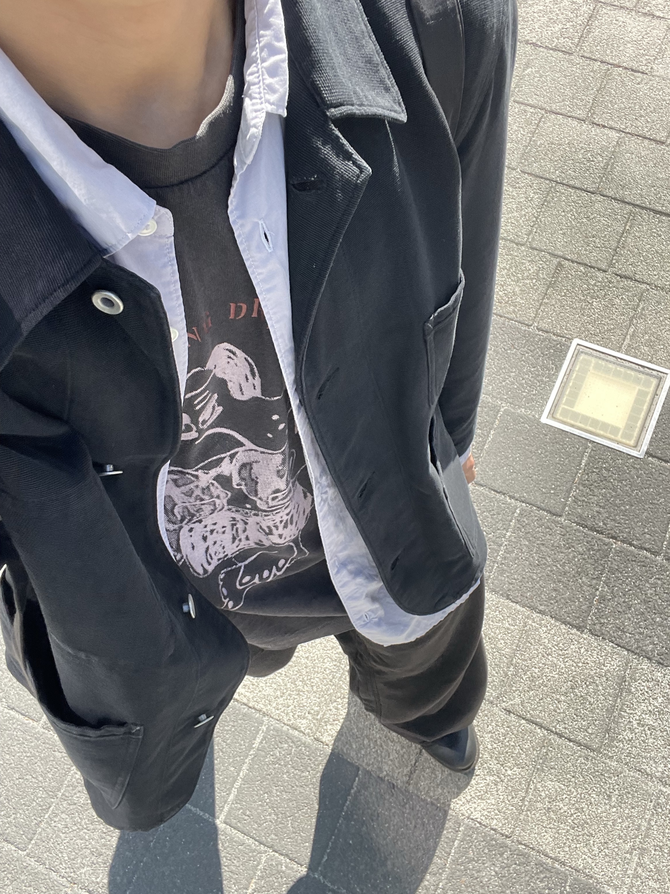 Polyteru Chore Jacket (Coverall Jacket) 23 ver. Black, Polyteru 1011 Fatigue Sweatpants 1.2v Bleached Black 착용 스타일 - 1