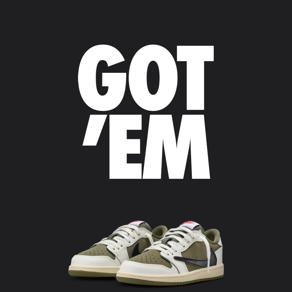 Jordan 1 x Travis Scott Retro Low OG SP Reverse Olive, (PS) Jordan 1 x Travis Scott Retro Low OG SP Reverse Olive 착용 스타일 - 2