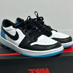 (W) Jordan 1 Retro Low OG Black and Dark Powder Blue 착용 스타일
