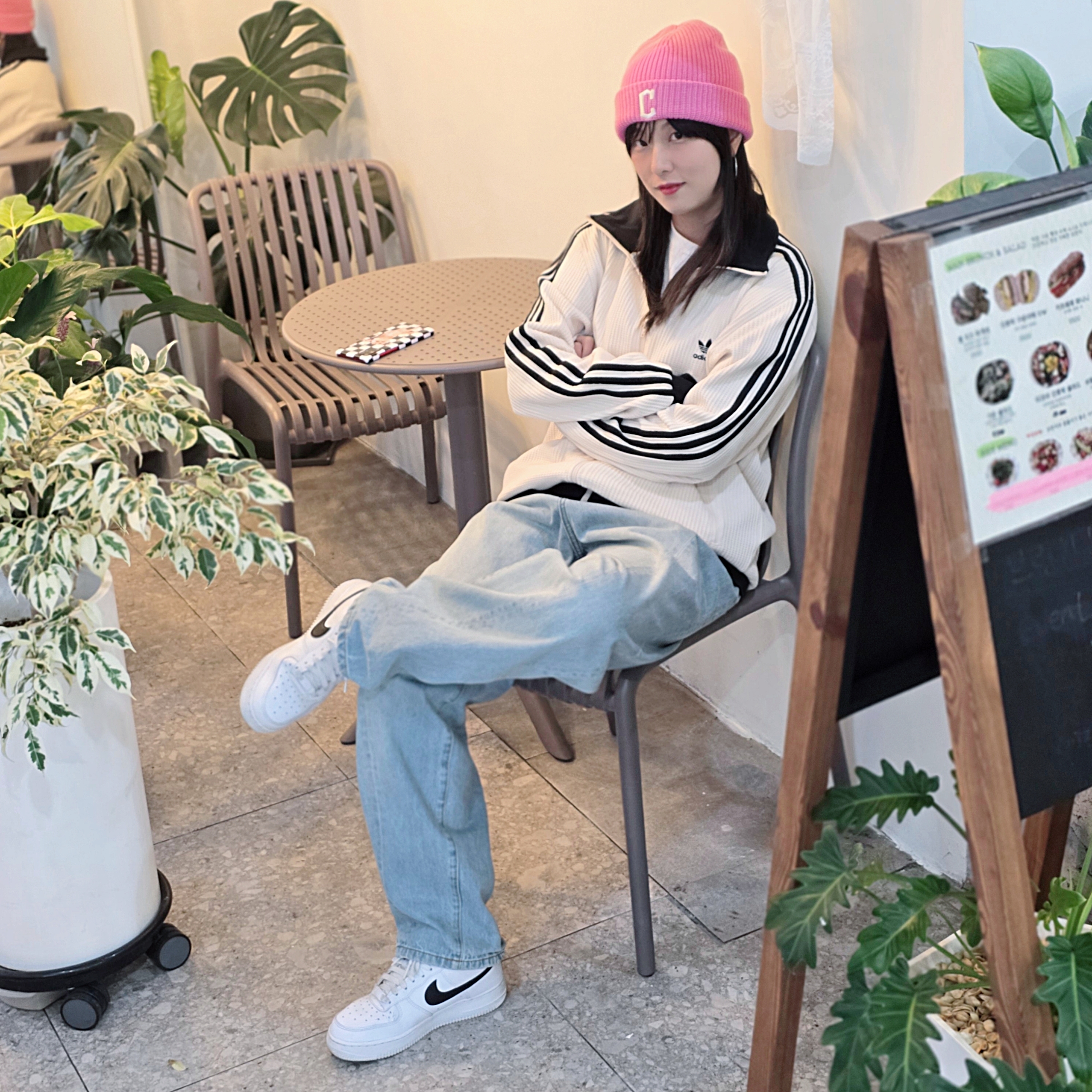 Adidas Waffle Beckenbauer Track Top Wonder White - KR Sizing 착용 스타일 - 2