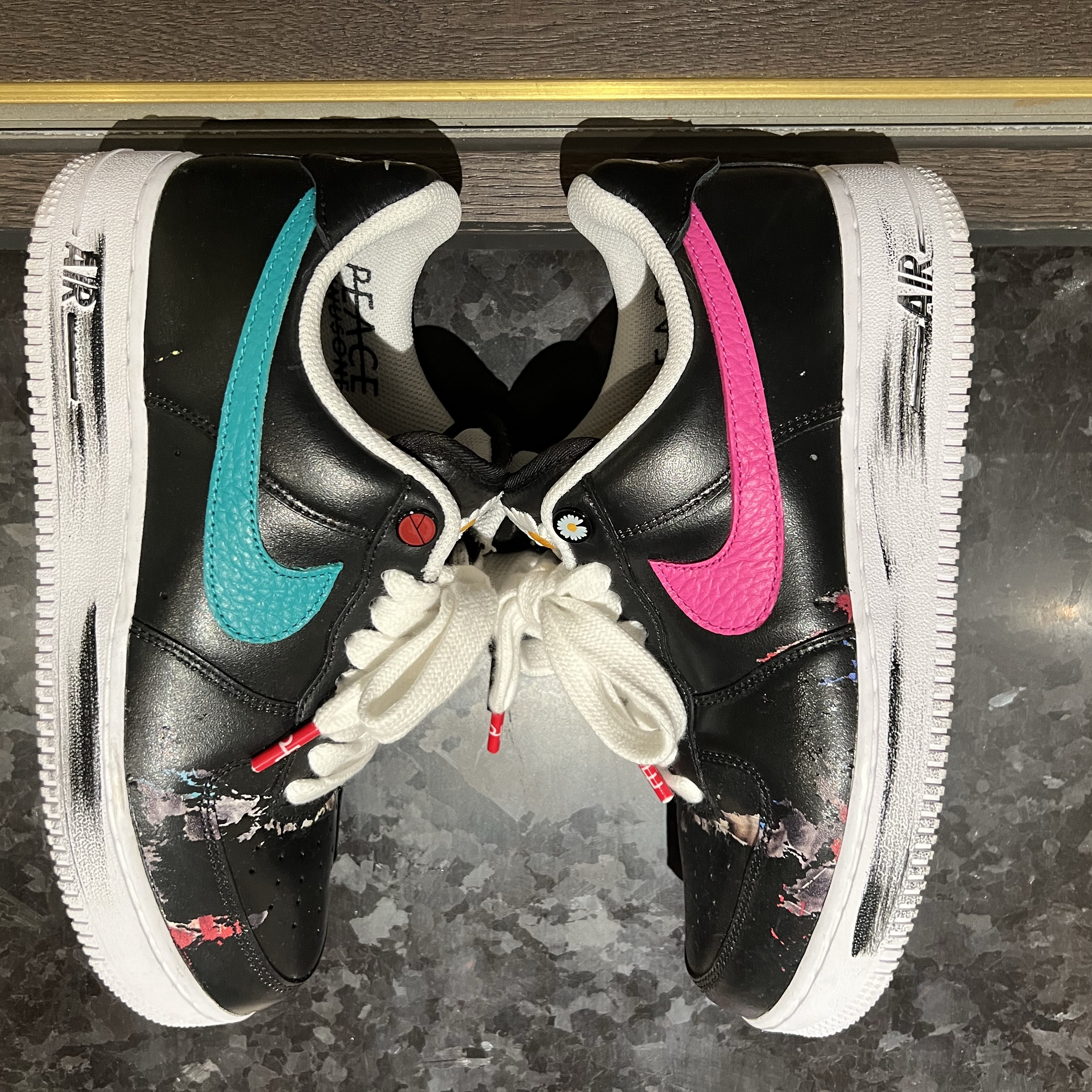 Nike x Peaceminusone Air Force 1 Low Para-Noise 3.0 Black and Multicolor 착용 스타일 - 2
