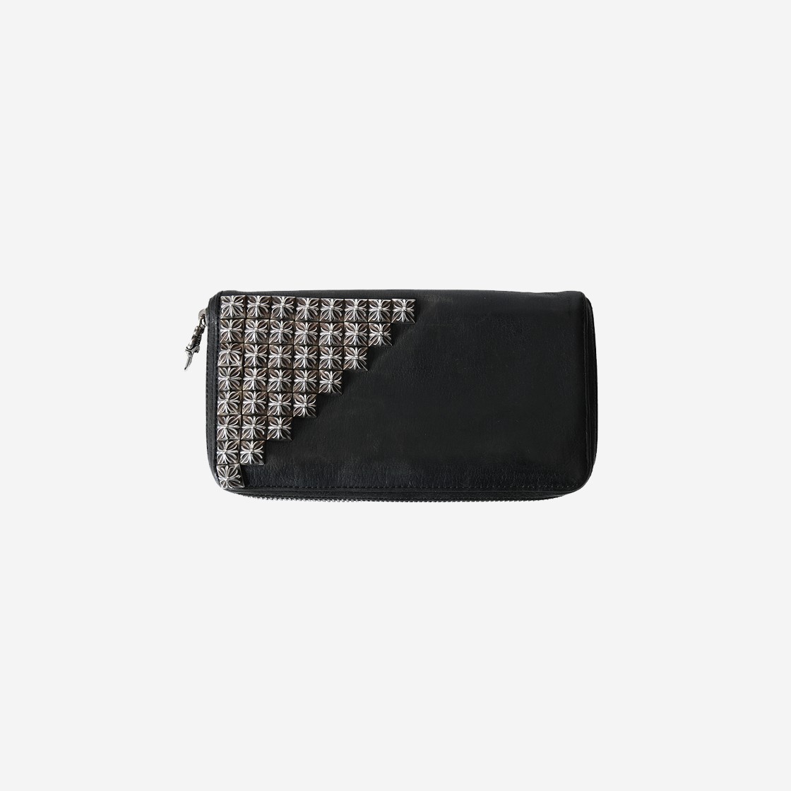 Hansroom Chrome Hearts Coner Zero Pyramid Stud Round Zipper Leather Wallet Black 상세 이미지 1