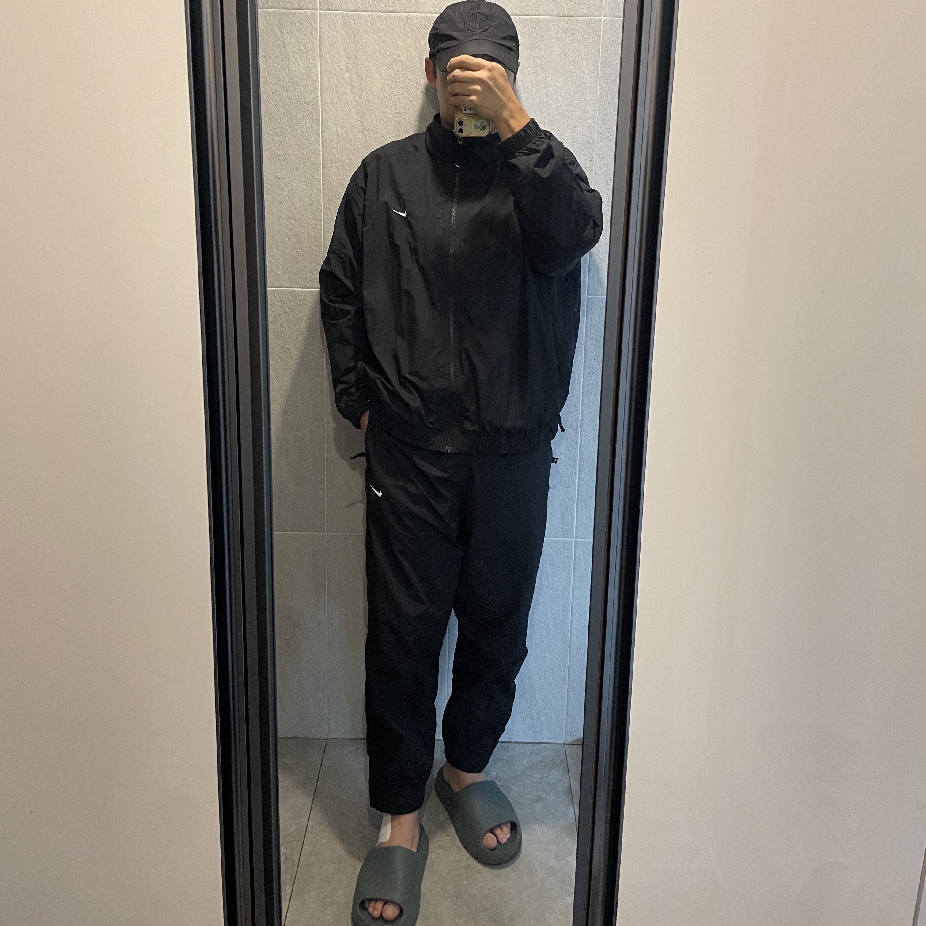 Nike NRG Solo Swoosh Woven Track Pants Black White - Asia, Nike NRG Solo Swoosh Woven Track Jacket Black - Asia 착용 스타일