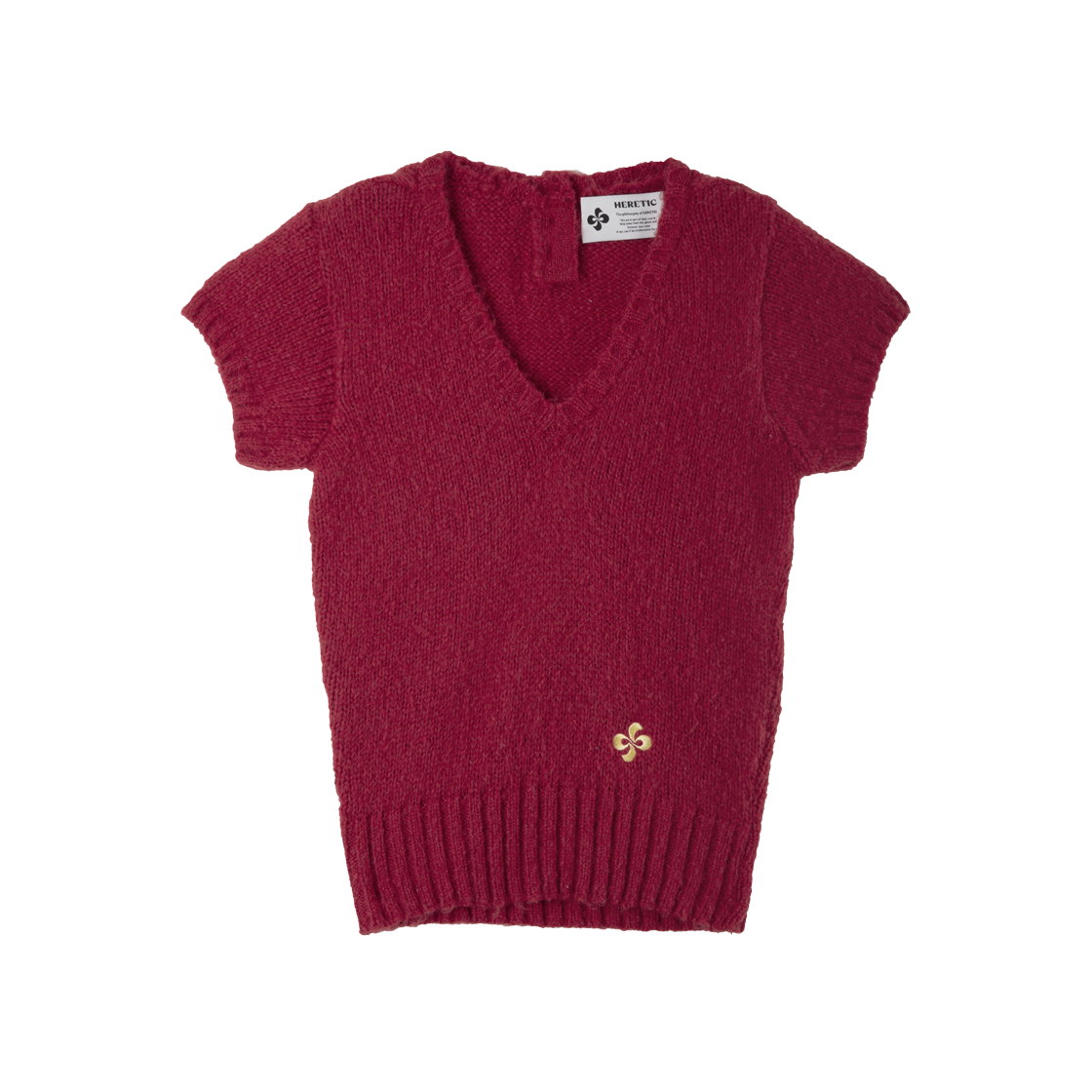 Heretic Button V-Neck Knit Red 상세 이미지 1