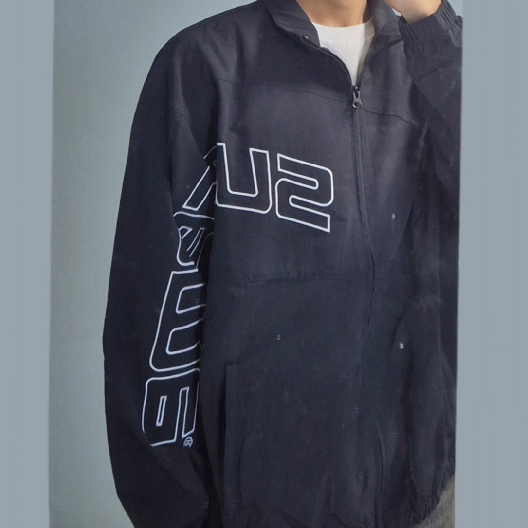 Supreme Curve Track Jacket Black - 24SS 착용 스타일 - 1