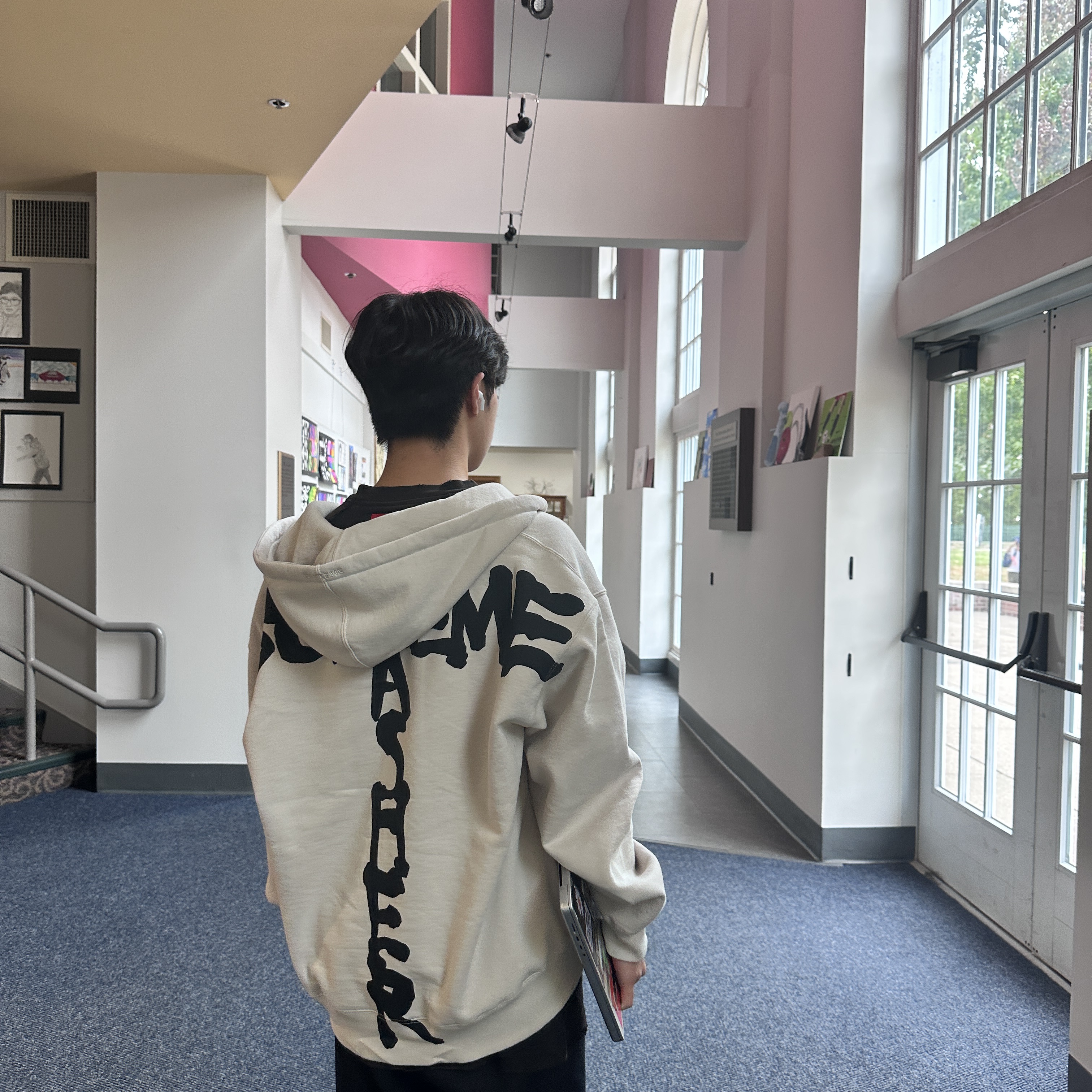 Supreme x Thrasher Zip Up Hooded Sweatshirt Stone - 24FW 착용 스타일 - 1
