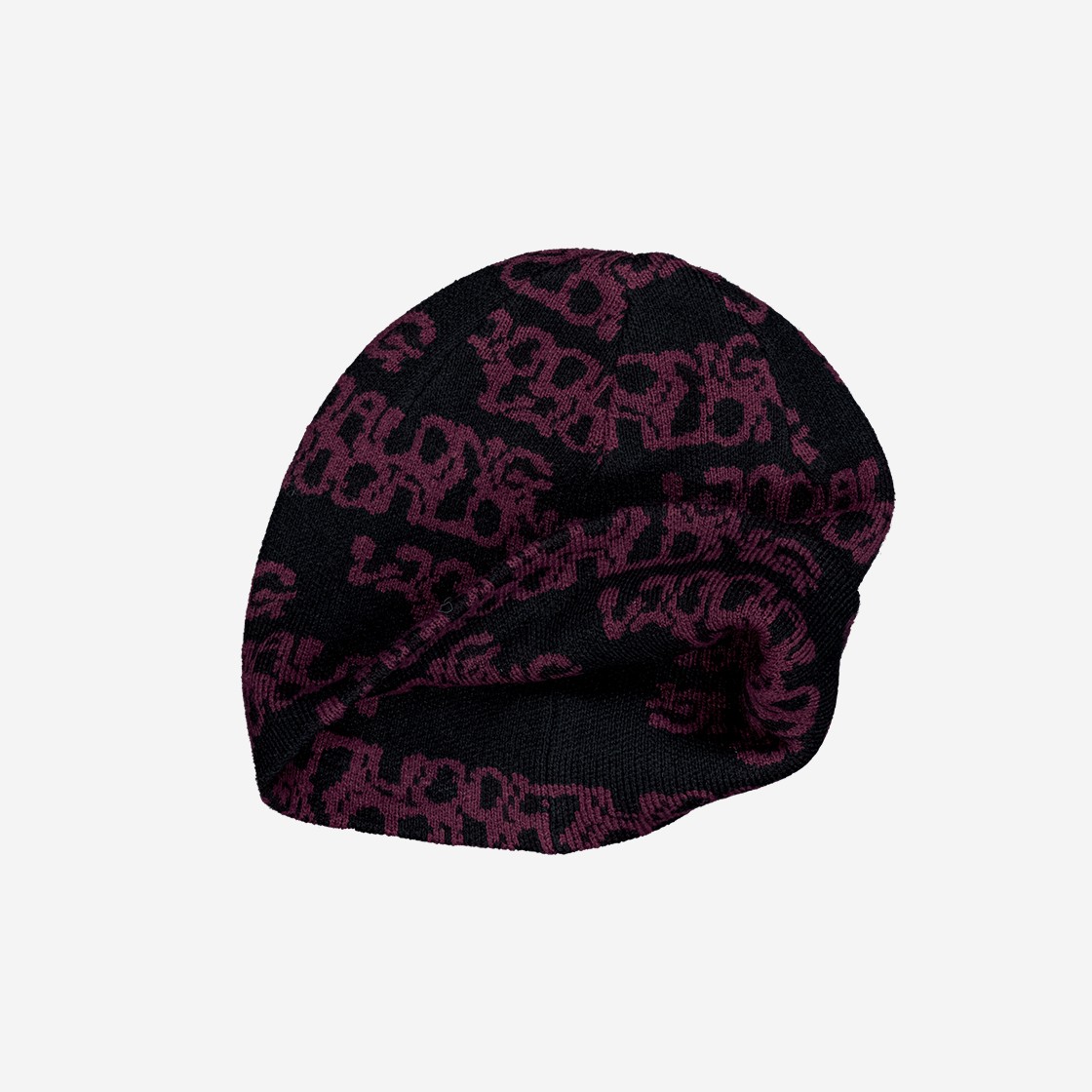 MELLOW Lettering Pattern Beanie Black 상세 이미지 2