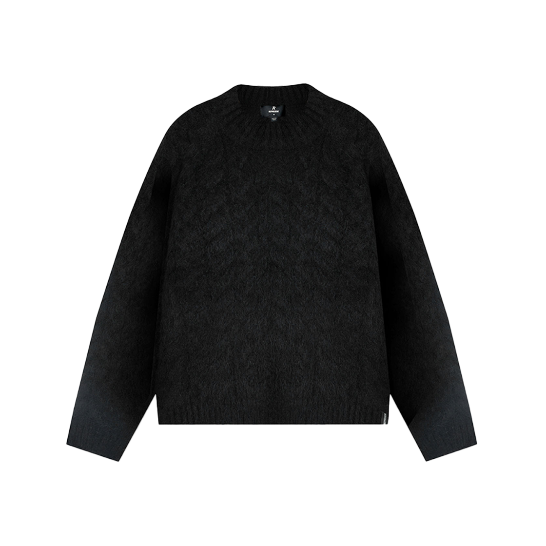 KM4CKNPRP17BK Represent Alpaca Cable Knit Jet Black - 24FW