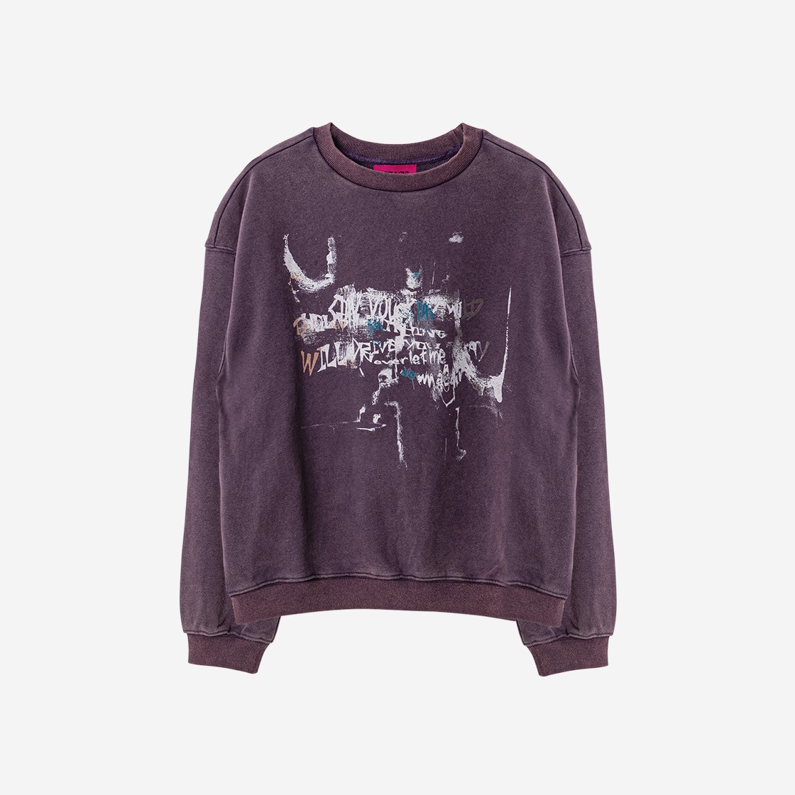 MELLOW Graphic Vintage Washing Sweatshirt Purple 상세 이미지 1