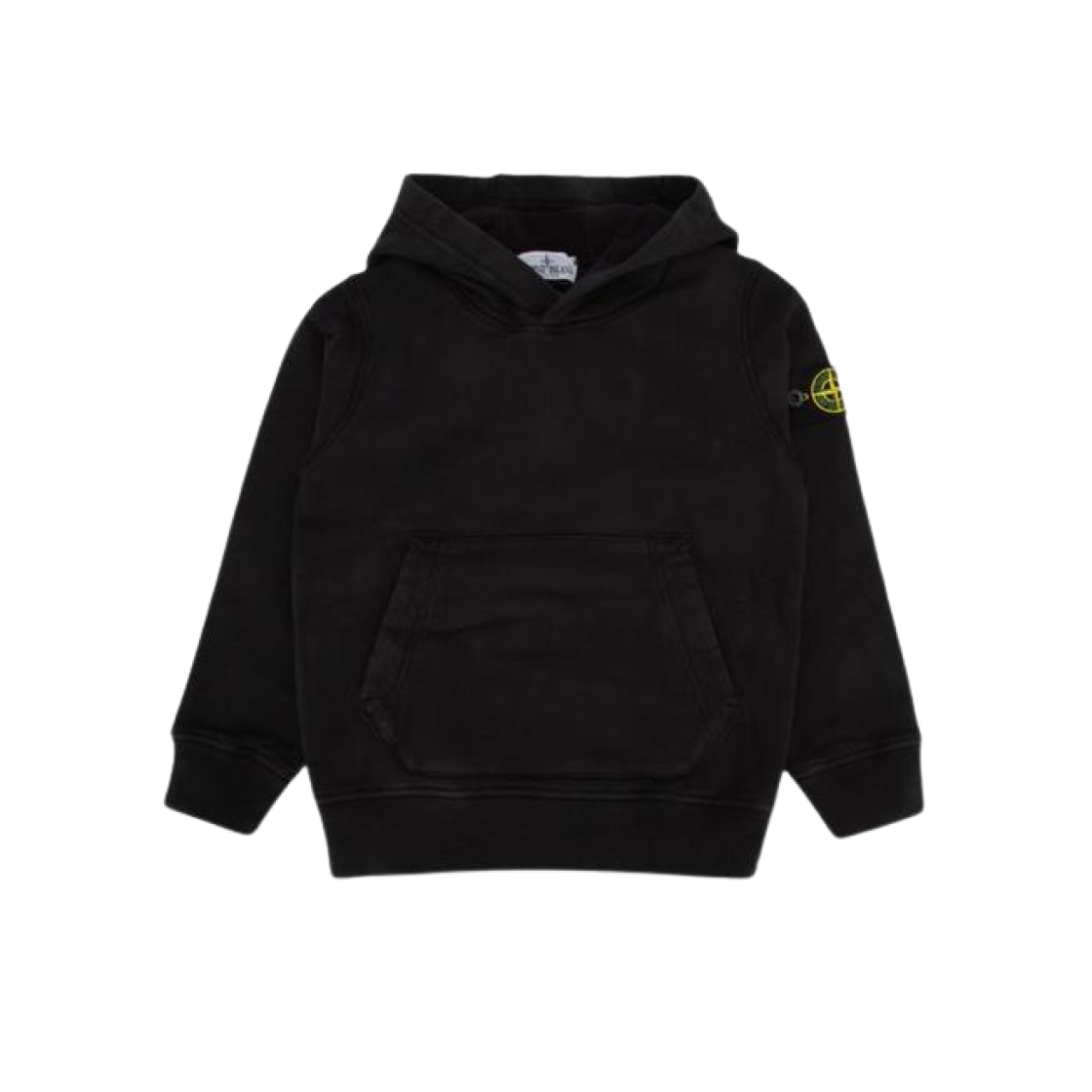 (Kids) Stone Island 61620 Garment Dyed Cotton Fleece Hooded Sweatshirt Black - 24FW 상세 이미지 1