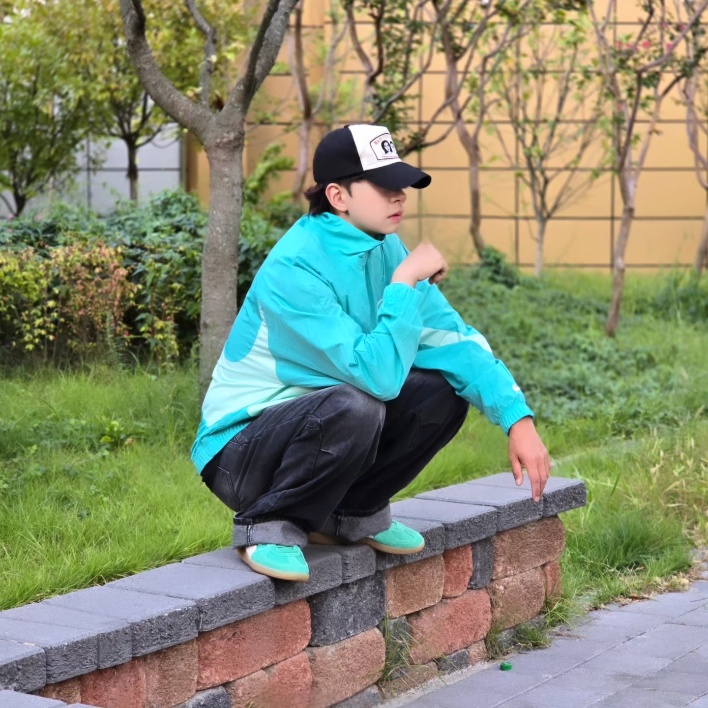 Nike NSW HBR NCPS Woven Jacket Washed Teal - Asia, Puma Palermo Vintage Jade Frost 착용 스타일 - 5