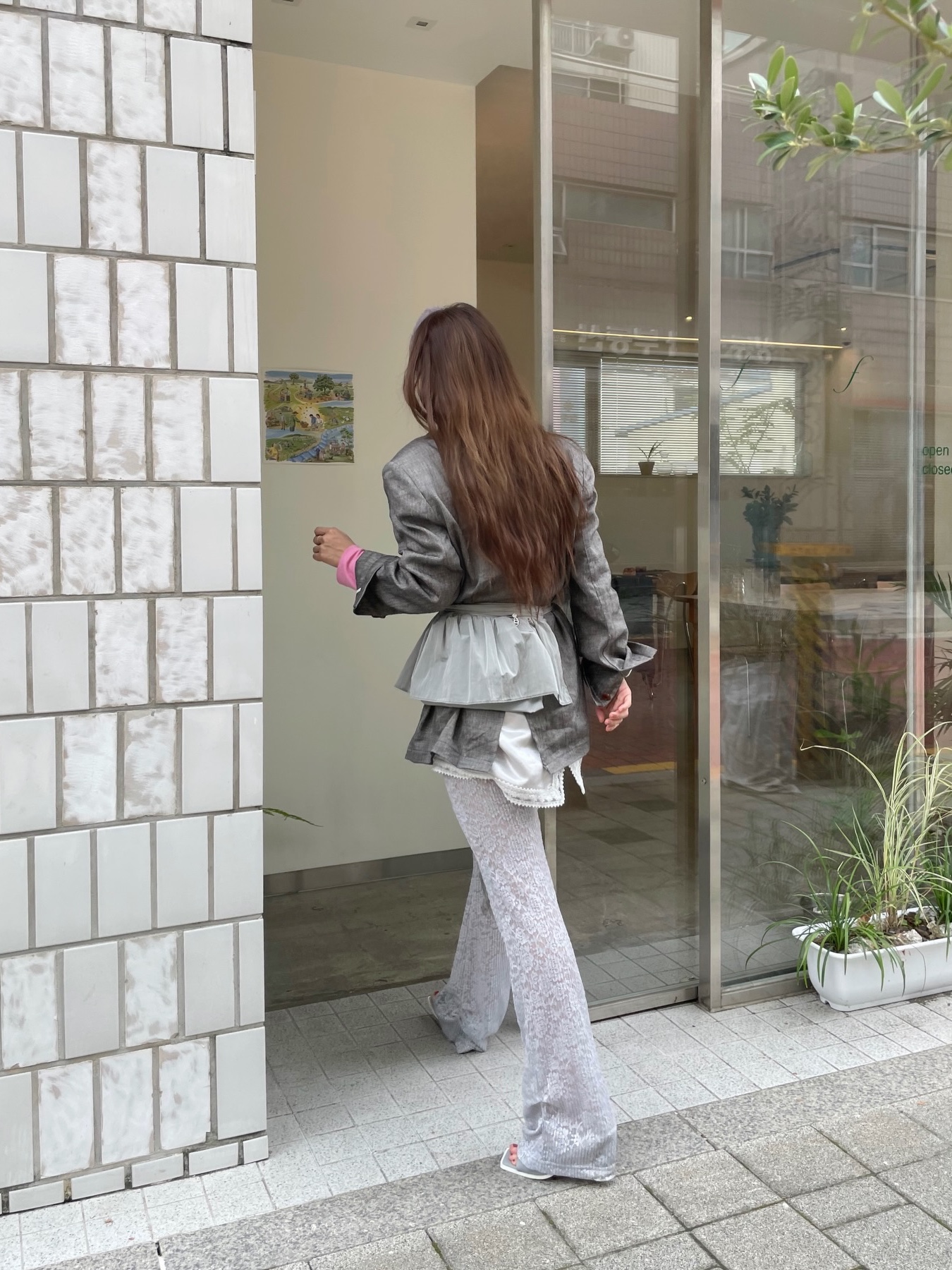 Athe Vanessabruno Prill Layered And Shoulder Bag Gray 착용 스타일 - 5