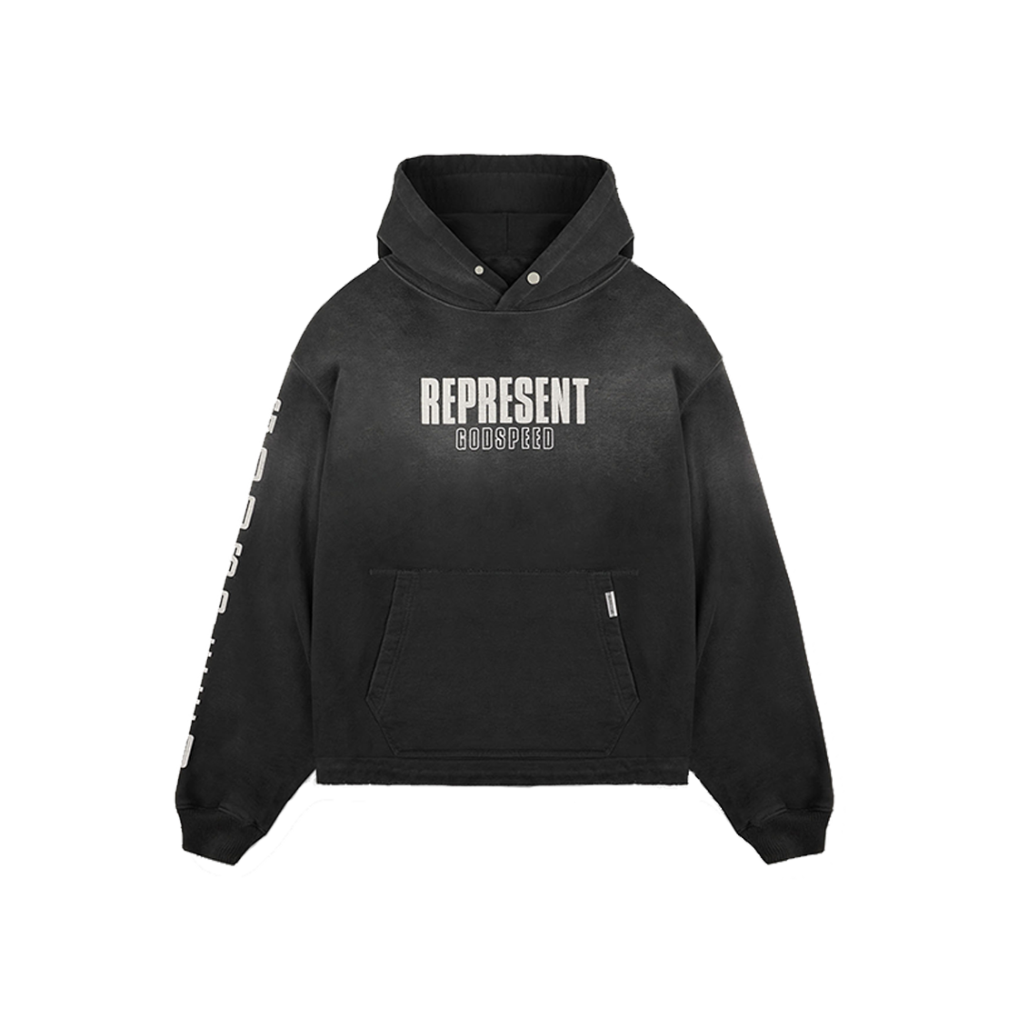 리프레젠트 갓스피트 후디 에이지드 블랙 - 24FW(Represent Godspeed Hoodie Aged Black - 24FW)