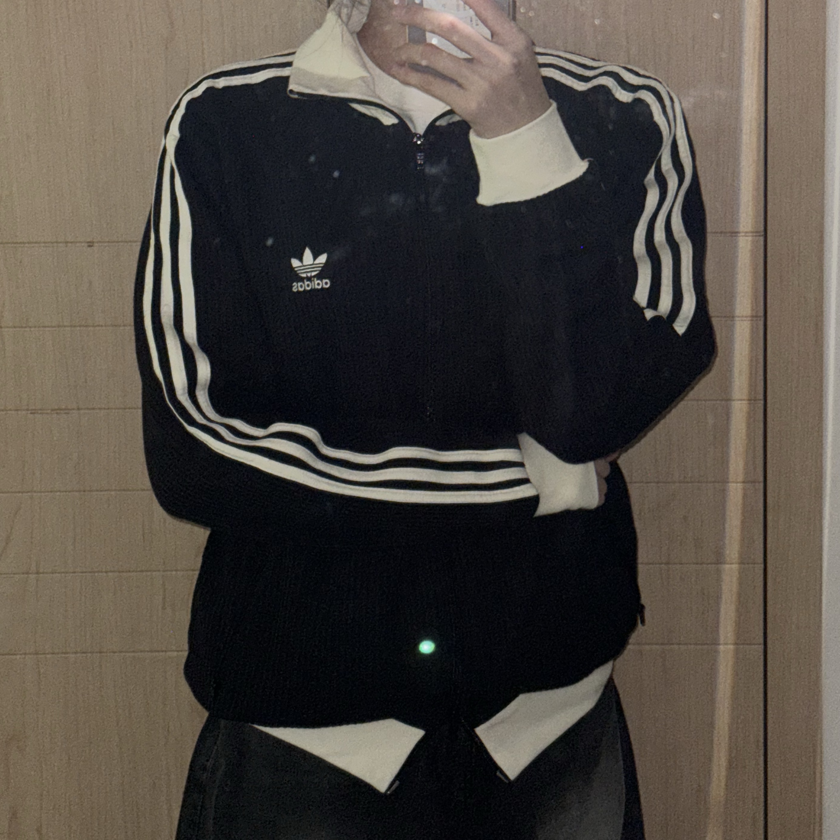 Adidas Waffle Beckenbauer Track Top Black - KR Sizing 착용 스타일 - 2