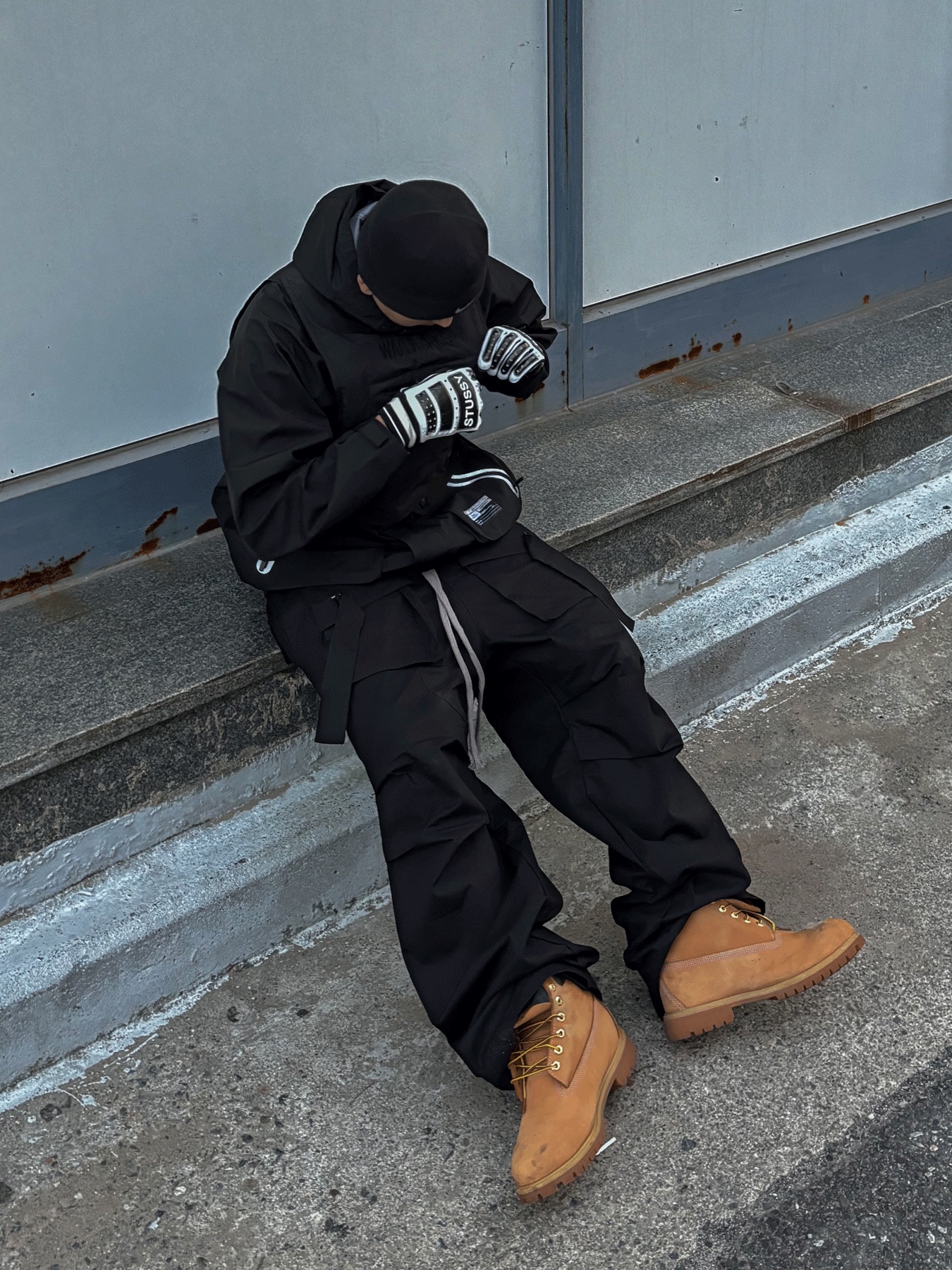 Wapworks Wide Safety Cargo Pants Black, Timberland Premium 6 inch Waterproof Boot Wheat Nubuck - Wide 착용 스타일 - 1