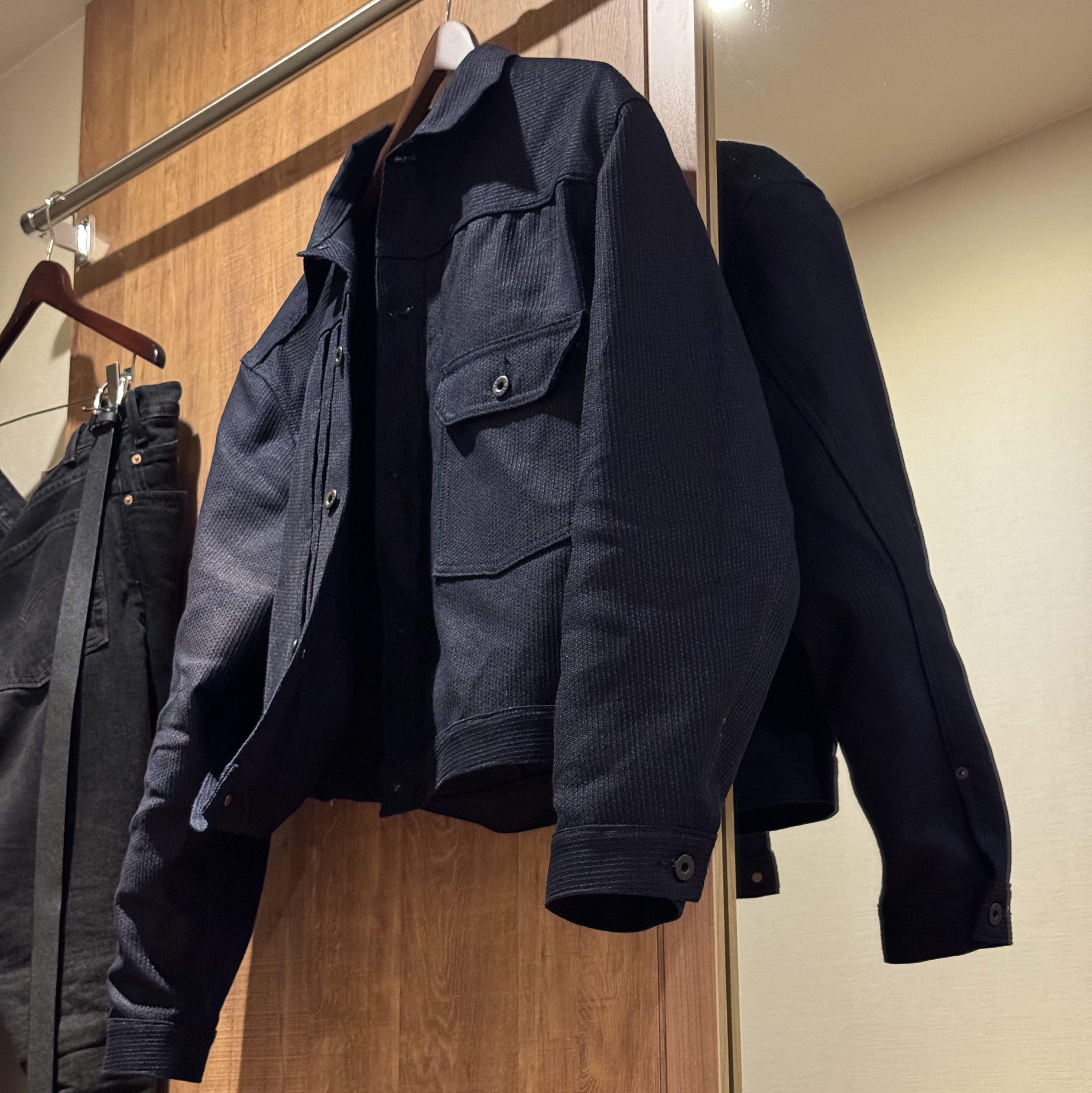 Kapital Century Denim No.1.2.3. 1st Jacket Blue 착용 스타일