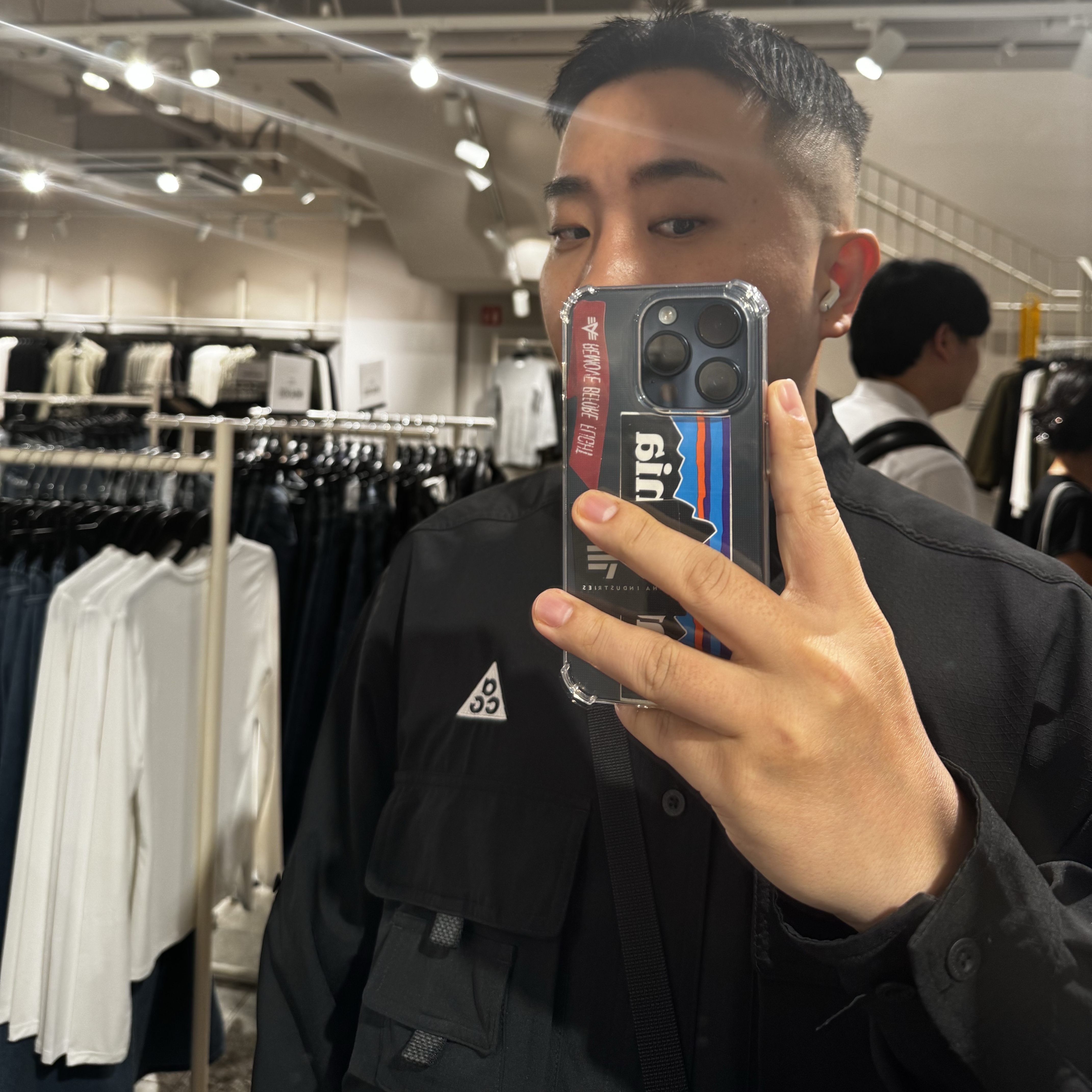 Nike ACG Dri-Fit UV Devastation Trail Shirt Black Summit White - Asia 착용 스타일