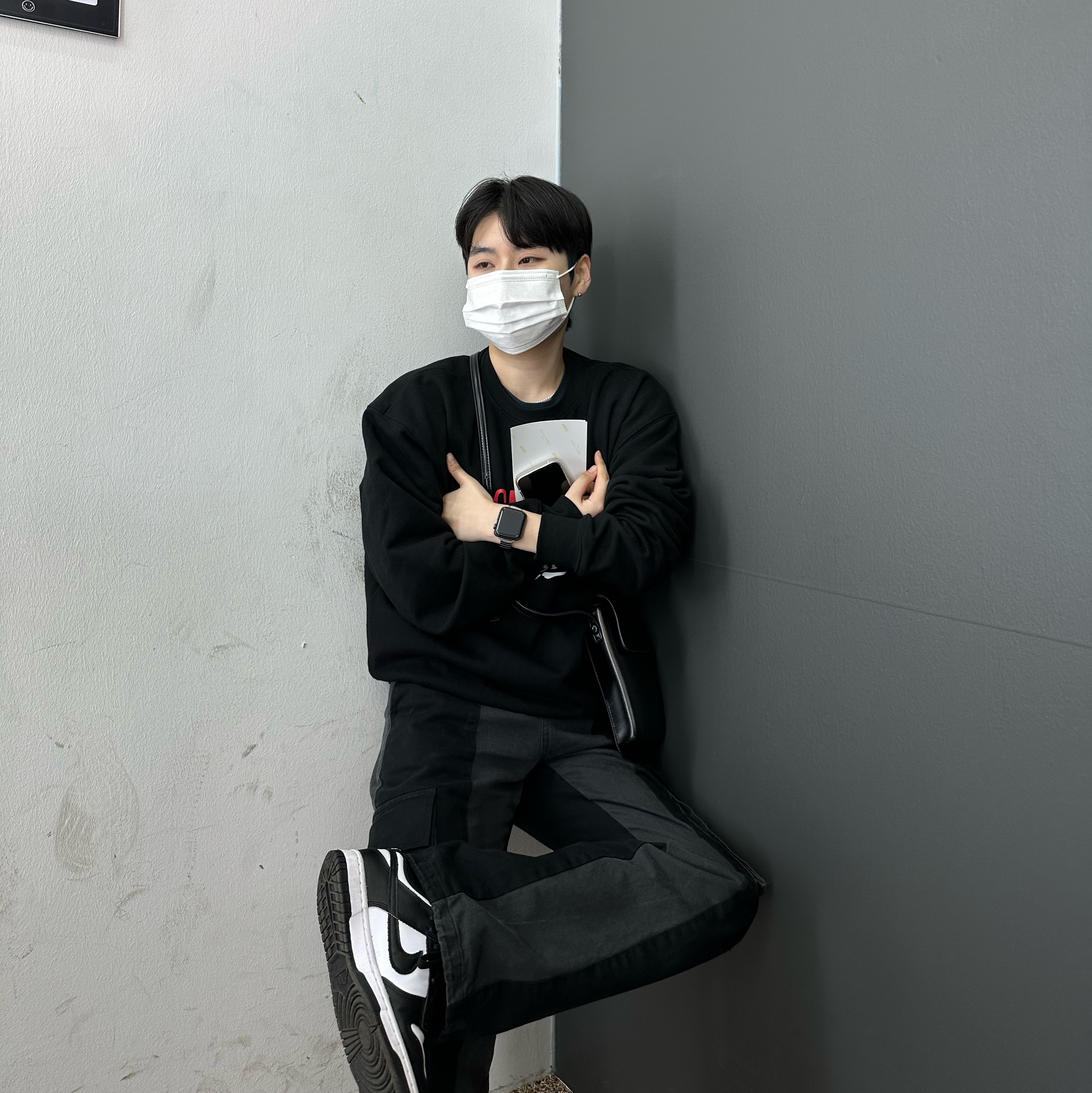 (W) Nike Dunk Low Black 착용 스타일 - 3