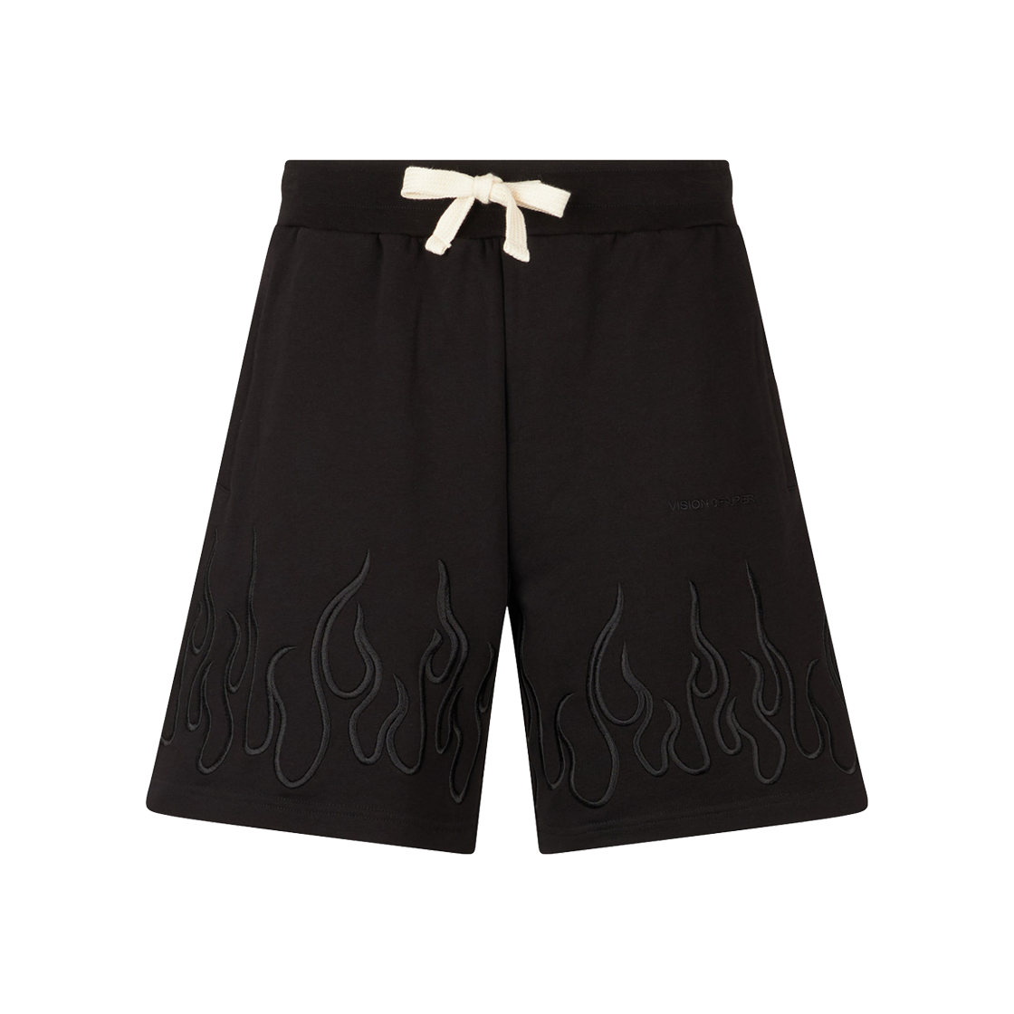 Vision Of Super Black Shorts With Embroidered Black Flames 상세 이미지 1