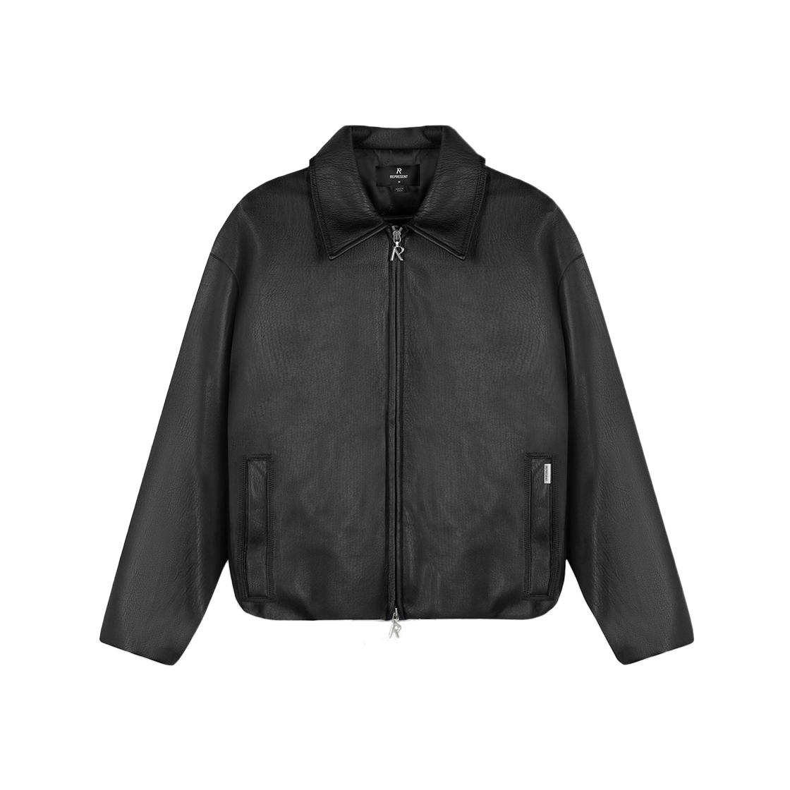 리프레젠트 폭스 레더 봄버 제트 블랙 - 24FW(Represent Faux Leather Bomber Jet Black - 24FW)