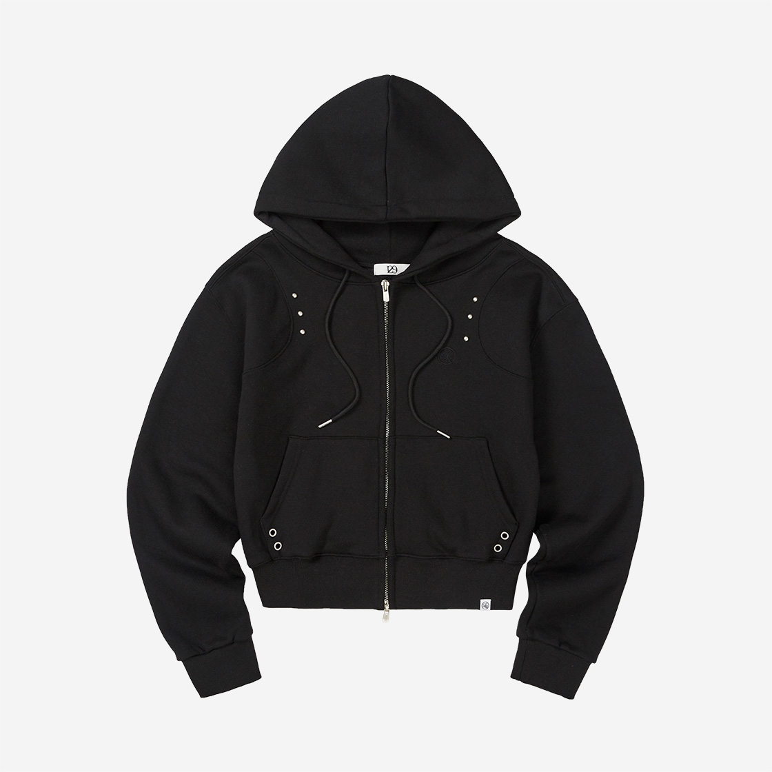 일리고 스터드 후드 집업 블랙