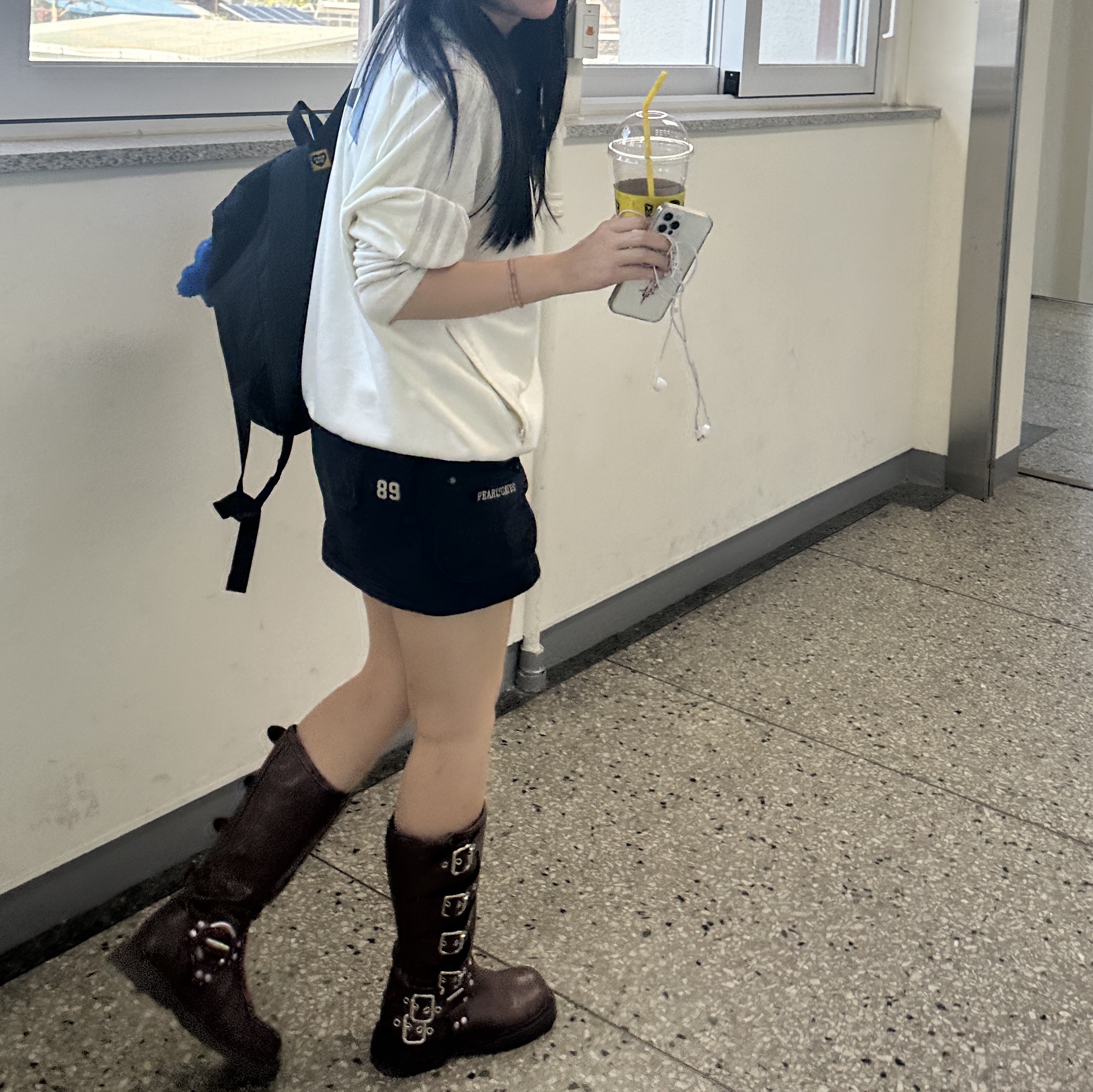 Human Made Backpack Black 착용 스타일 - 2