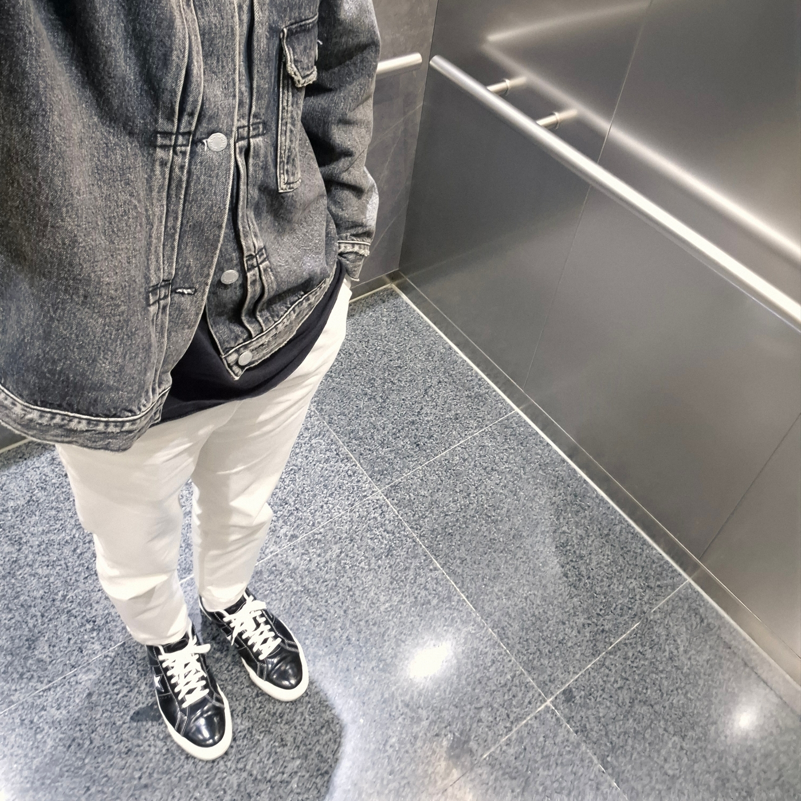 Converse One Star Ox Black 착용 스타일 - 1
