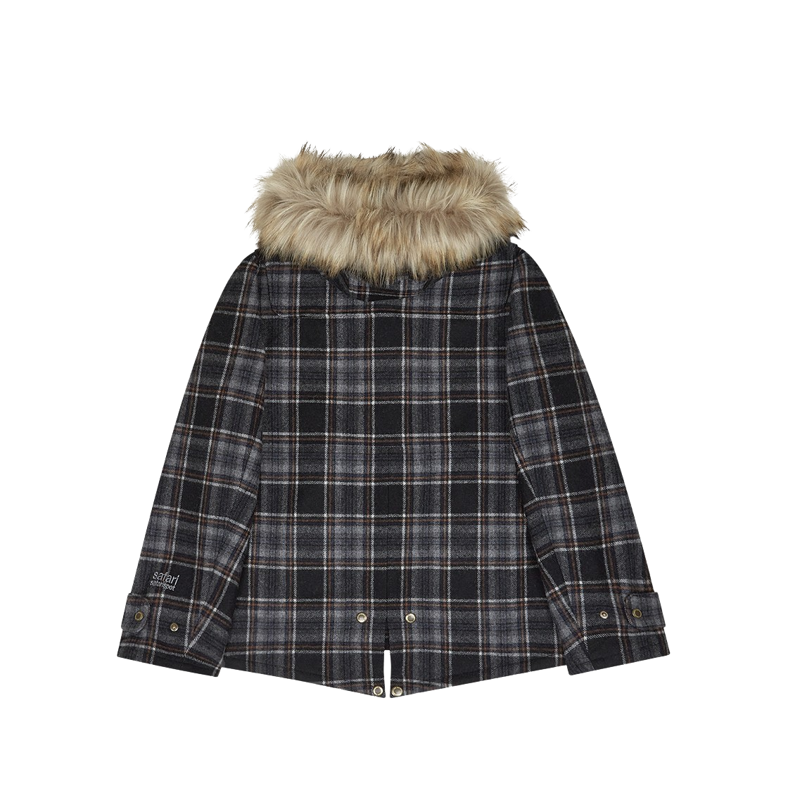 사파리스팟 1/2 레기온 모터스 클럽 페이크 퍼 체크 더플 코트(Safarispot 1/2 Region Motors Club Fake Fur Check Duffle Coat) - 2