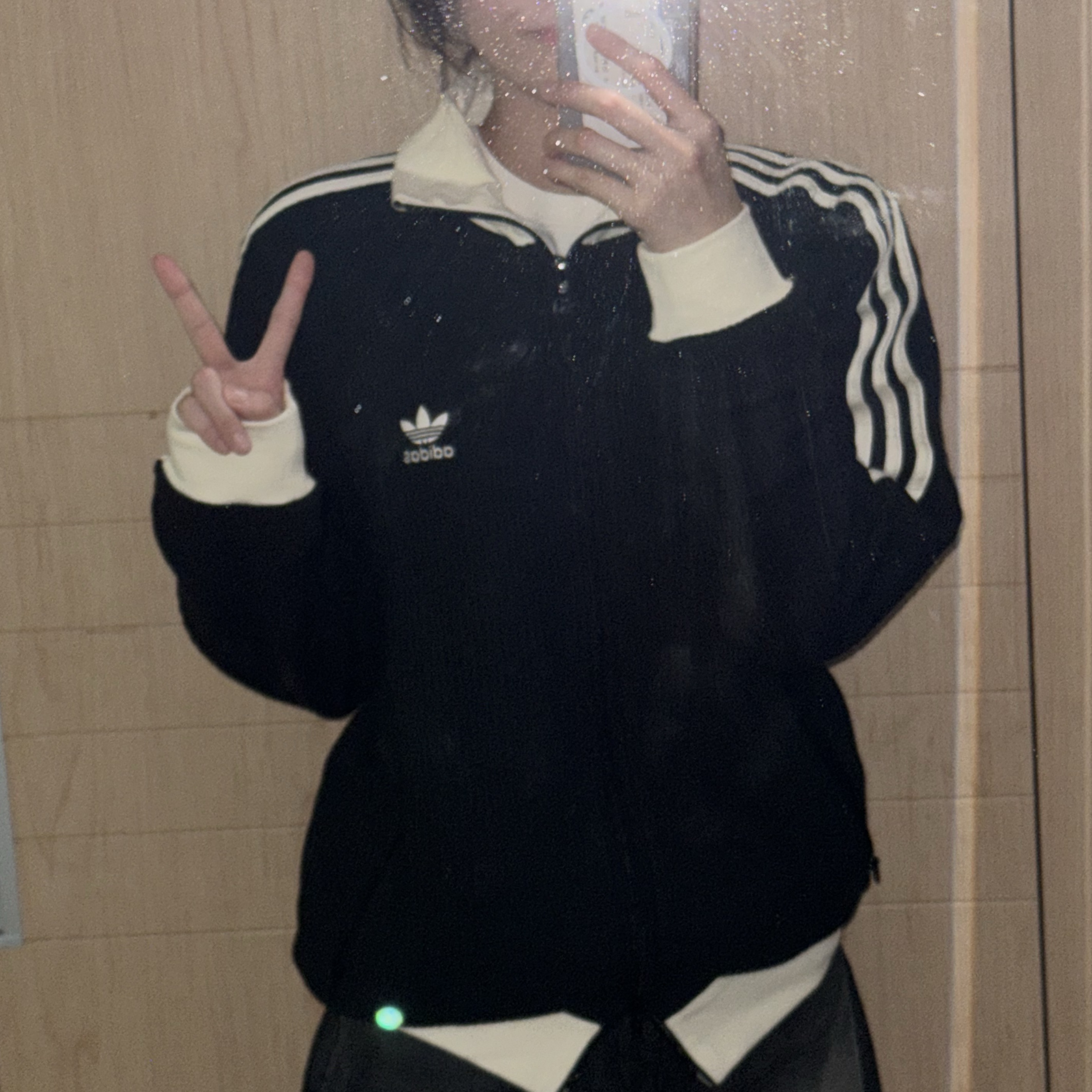 Adidas Waffle Beckenbauer Track Top Black - KR Sizing 착용 스타일 - 1