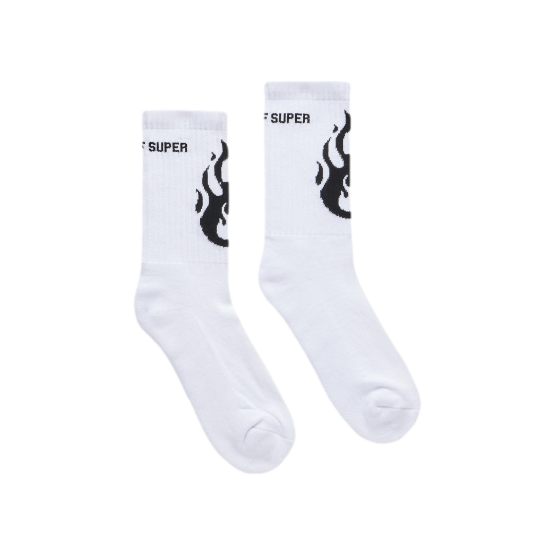 Vision Of Super White Socks With Black Fire Logo 상세 이미지 1