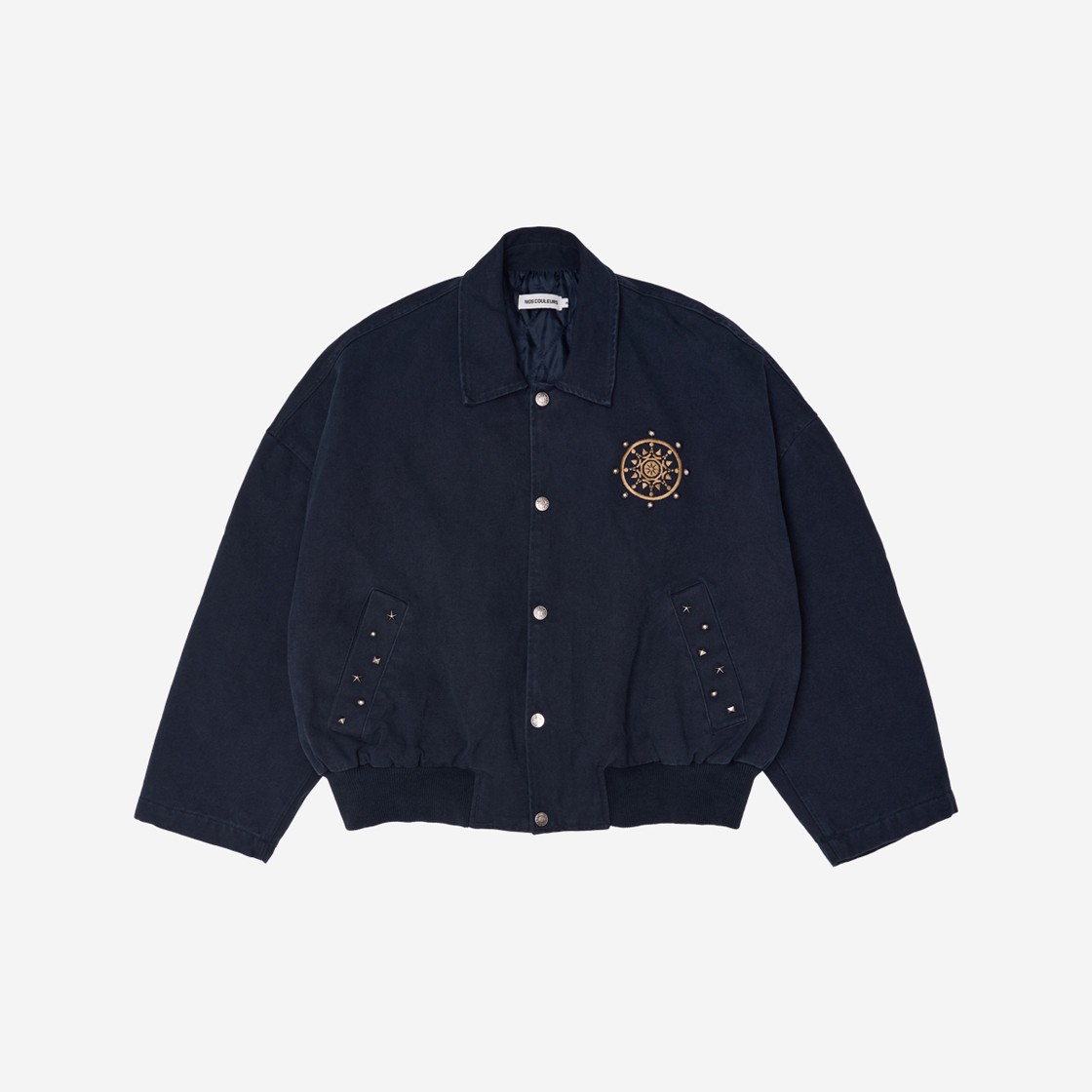 Nos Couleurs Ethinic Bomber Jacket Navy 상세 이미지 1