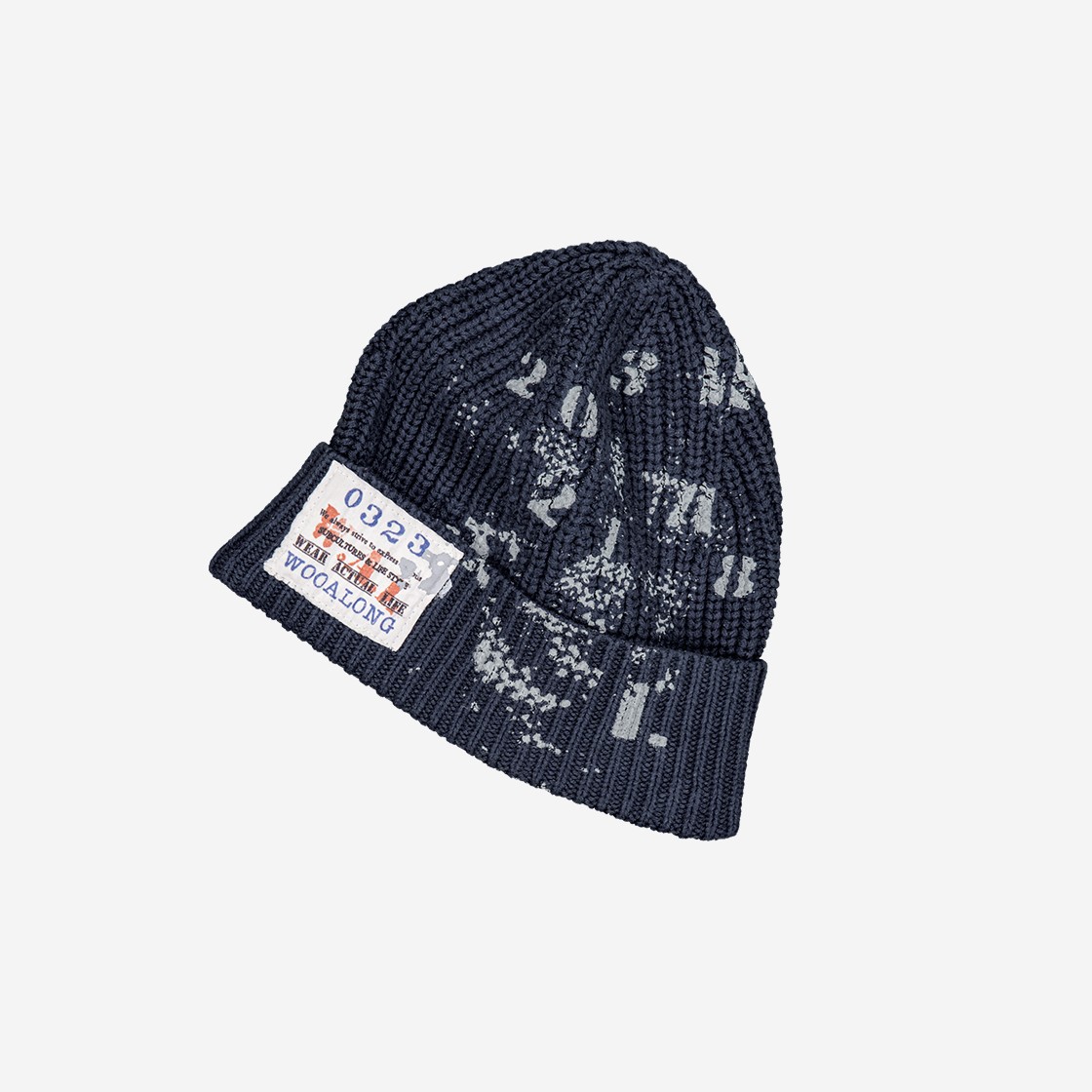 MELLOW Typo Graphic Beanie Navy 상세 이미지 2