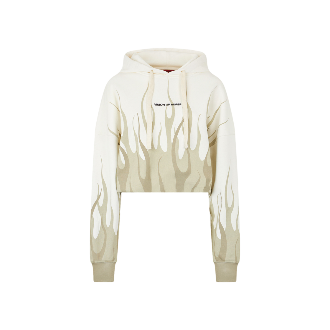 Vision Of Super White Crop Hoodie With Double Sand Flames Print 상세 이미지 1