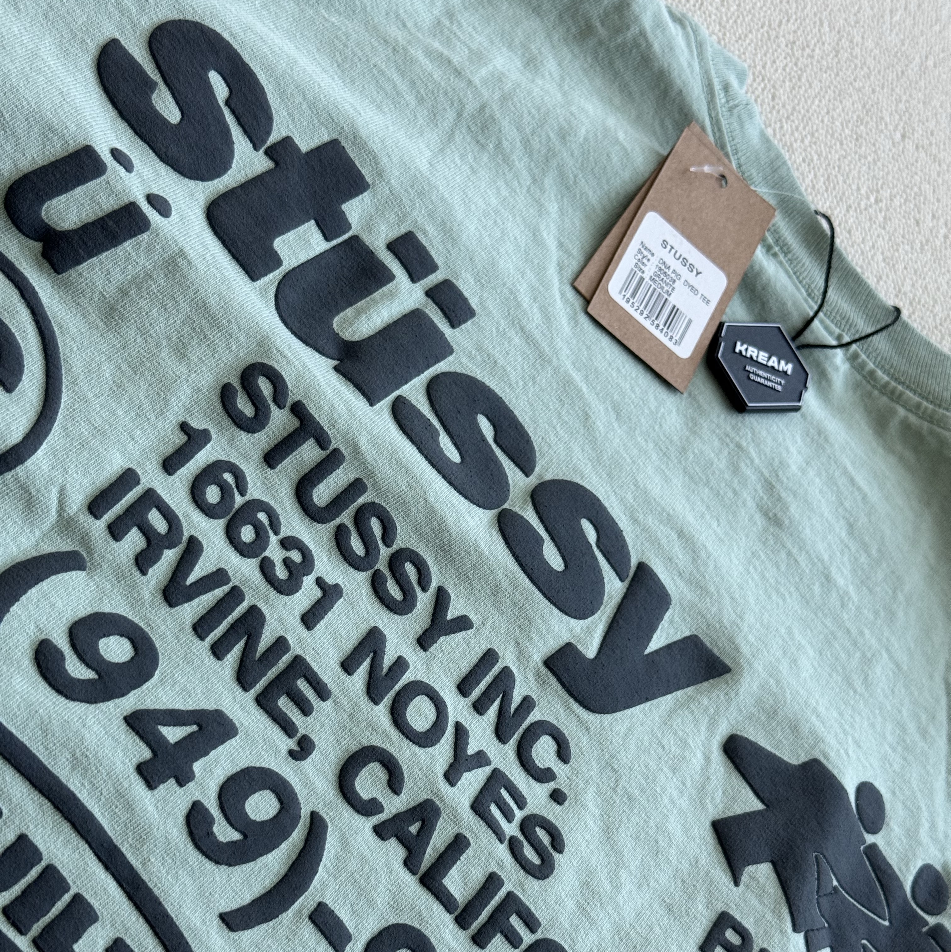 Stussy DNA Pigment Dyed T-Shirt Granite 착용 스타일