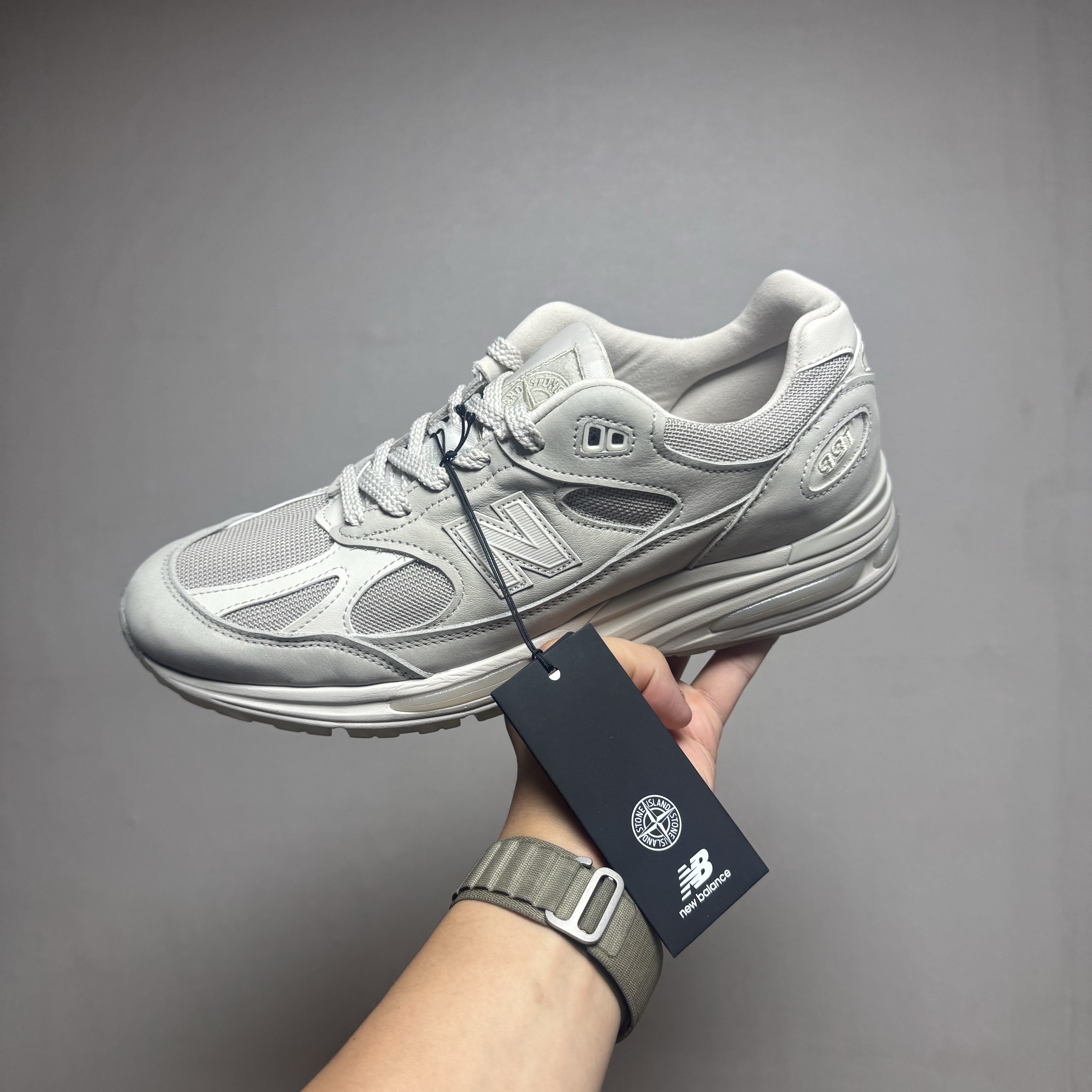 New Balance x Stone Island 991v2 Made in UK Sand 착용 스타일